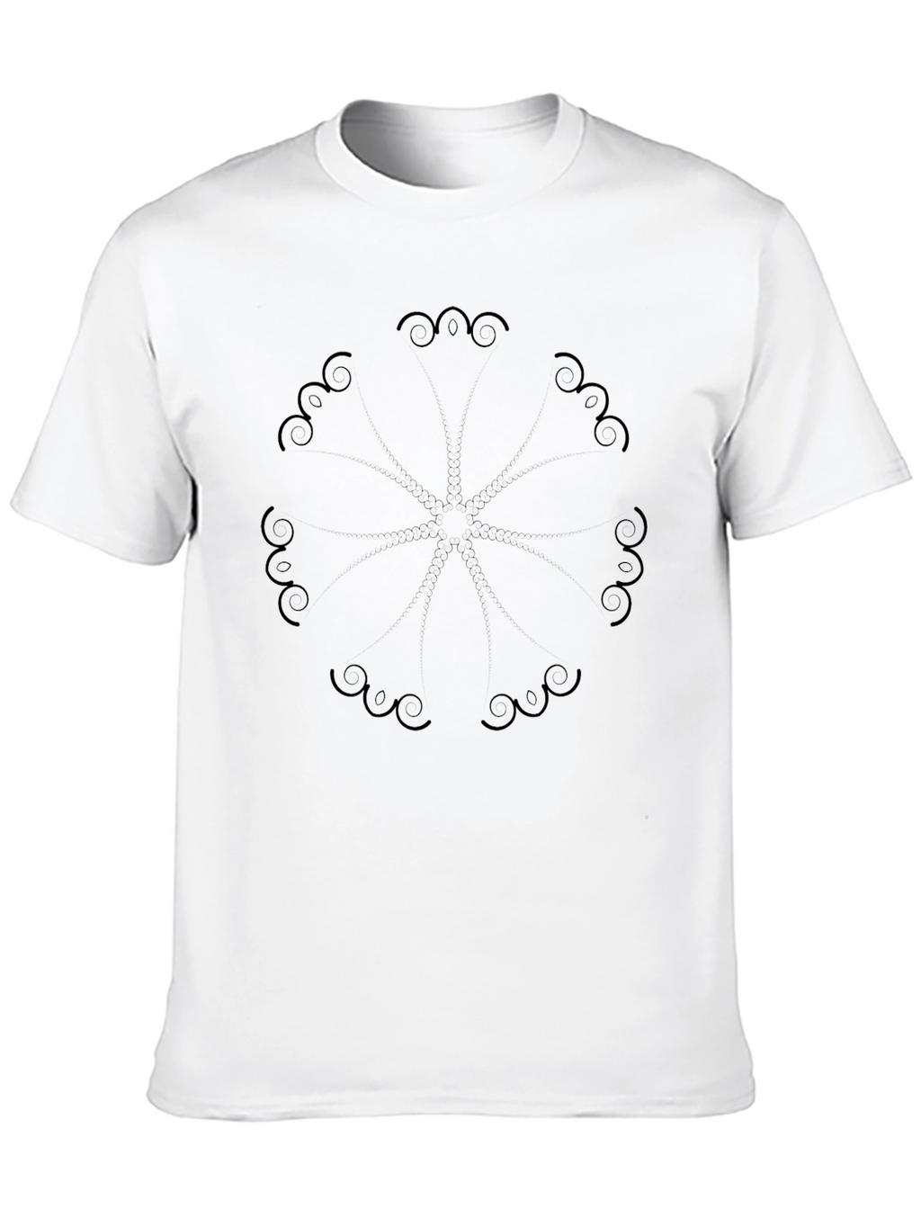 Stylish Black Graphic Tee - Abstract Circle Design