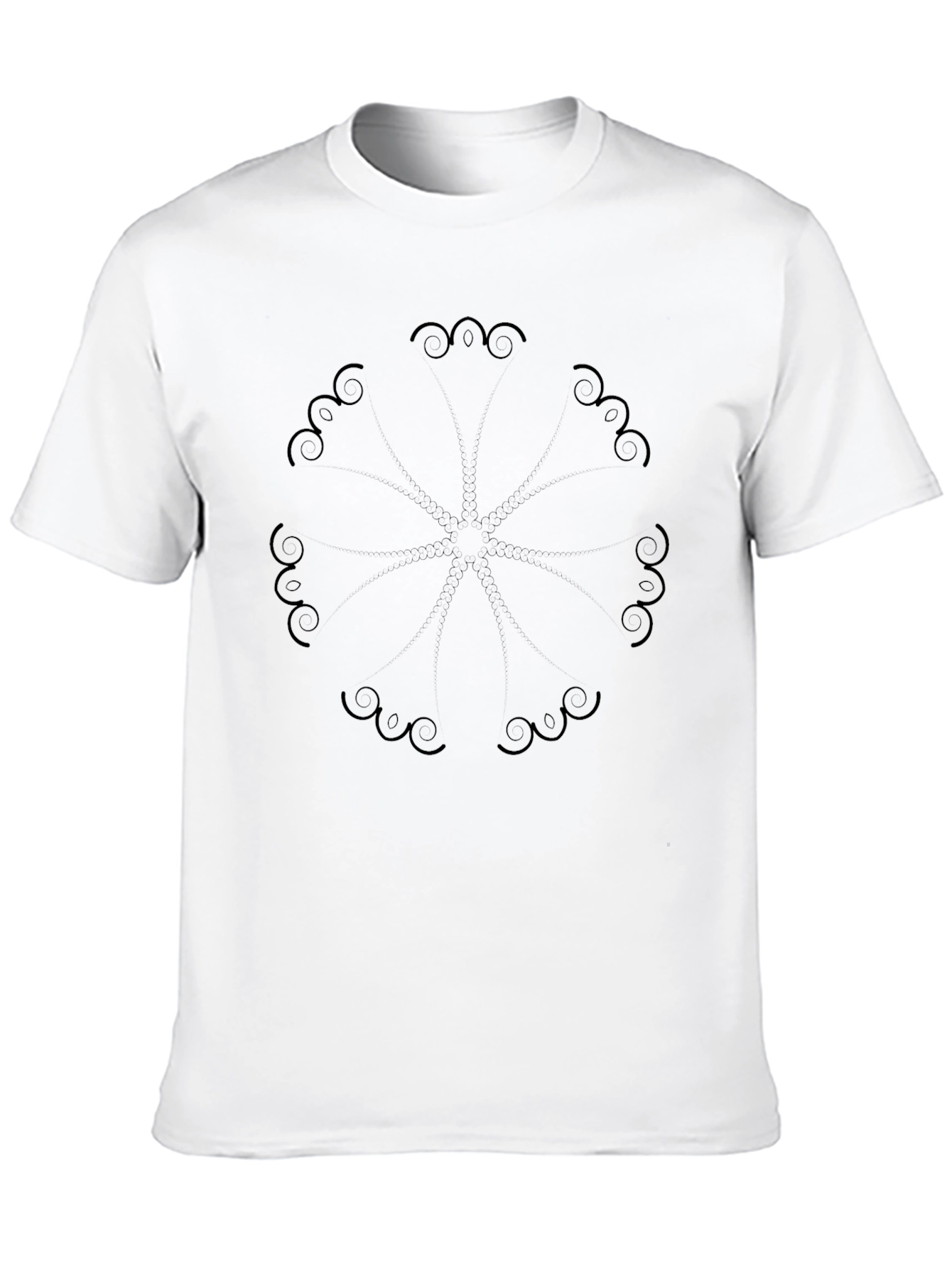 Stylish Black Graphic Tee - Abstract Circle Design
