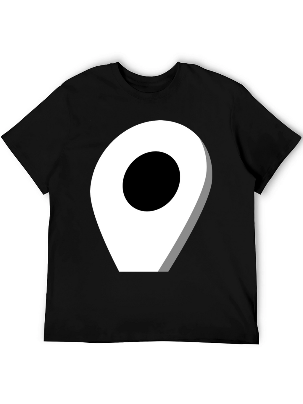 Location Pin Graphic Tee - Modern Black T-Shirt