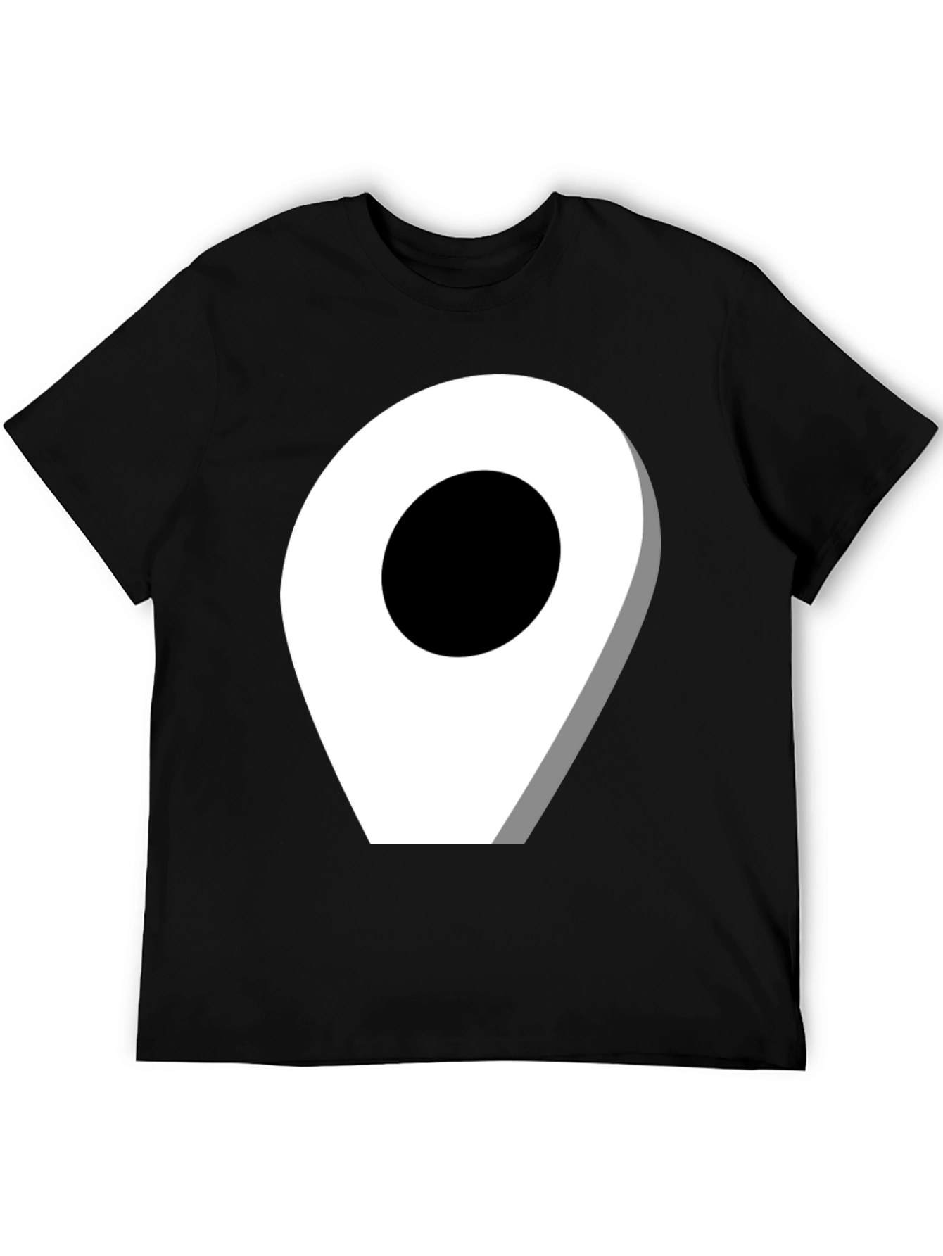 Location Pin Graphic Tee - Modern Black T-Shirt
