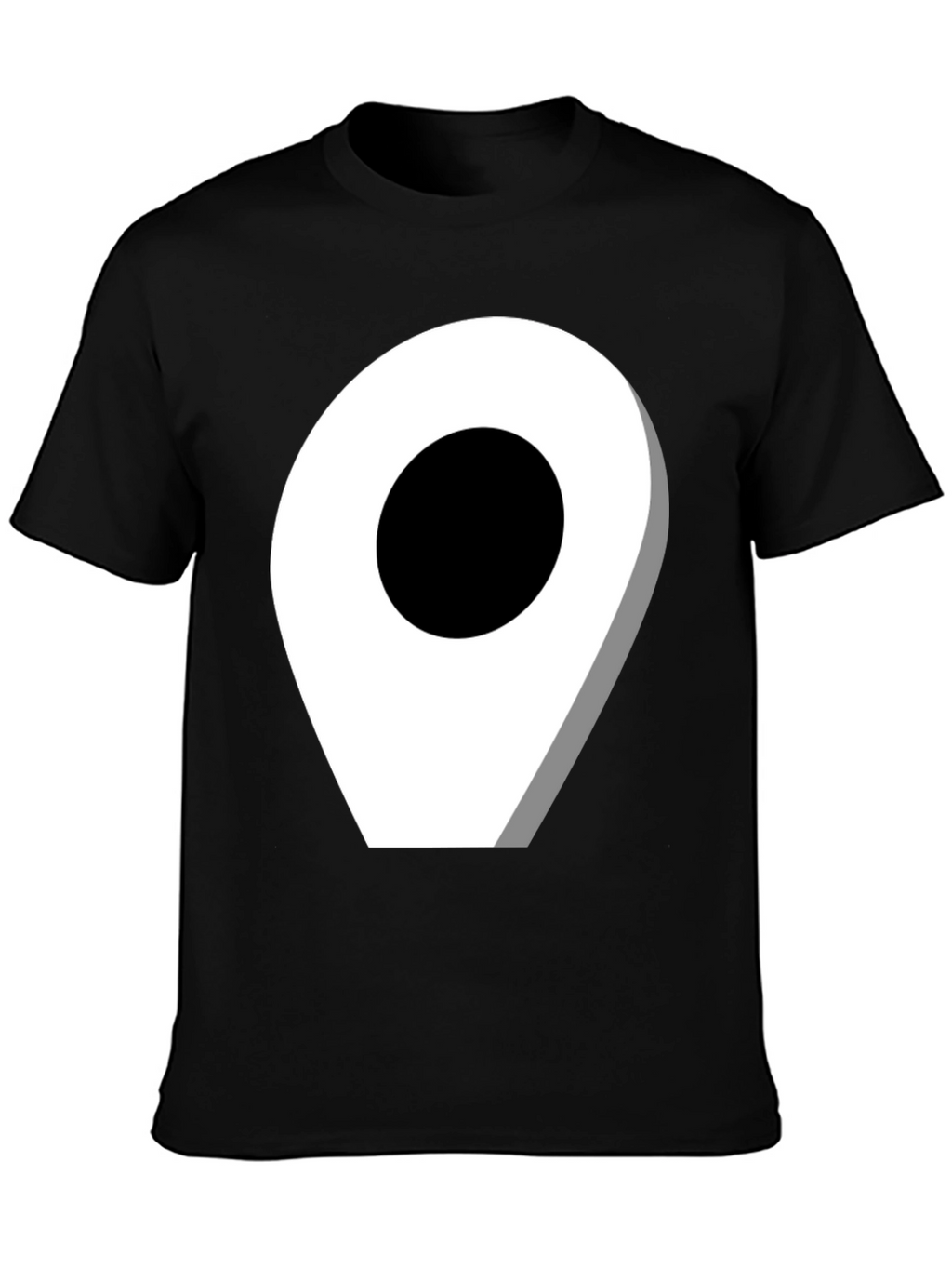 Location Pin Graphic Tee - Modern Black T-Shirt