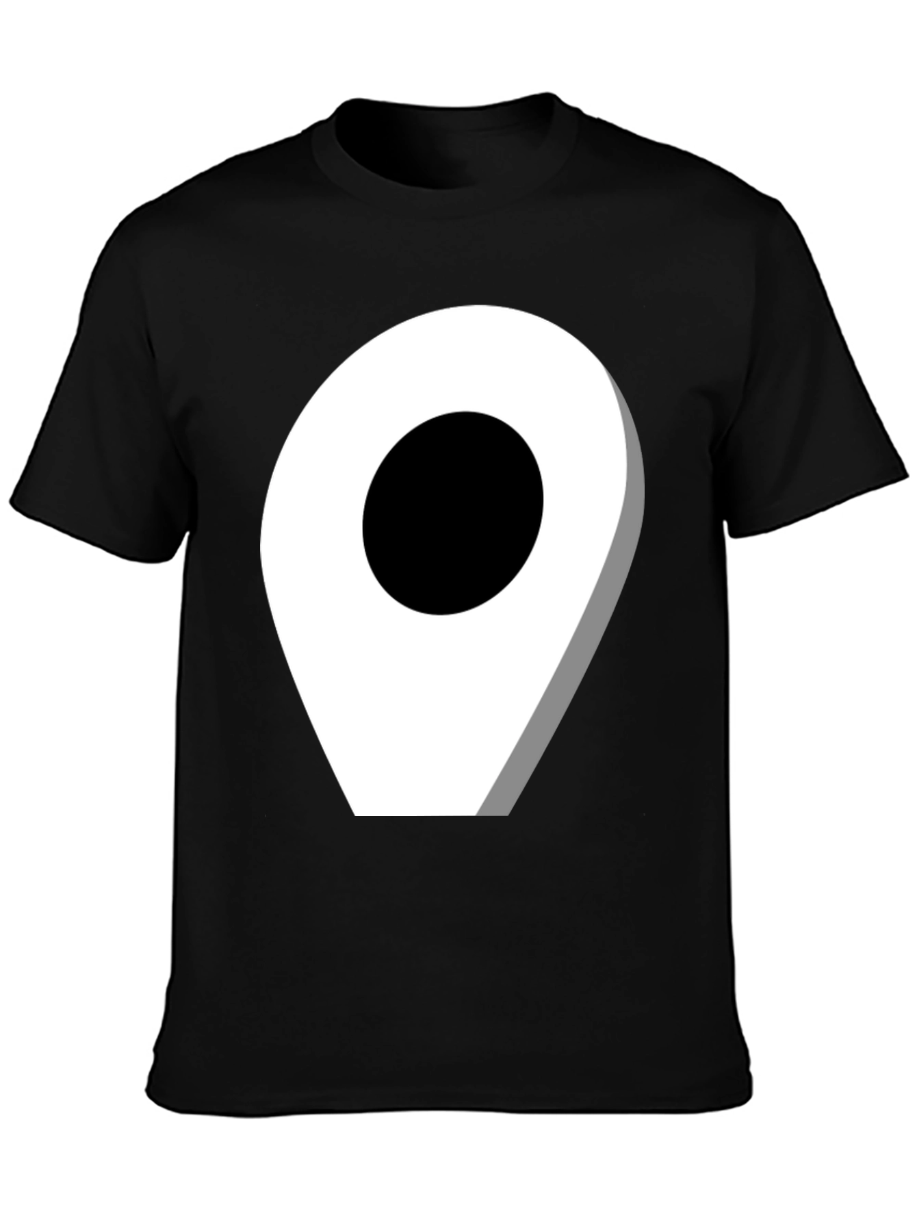 Location Pin Graphic Tee - Modern Black T-Shirt