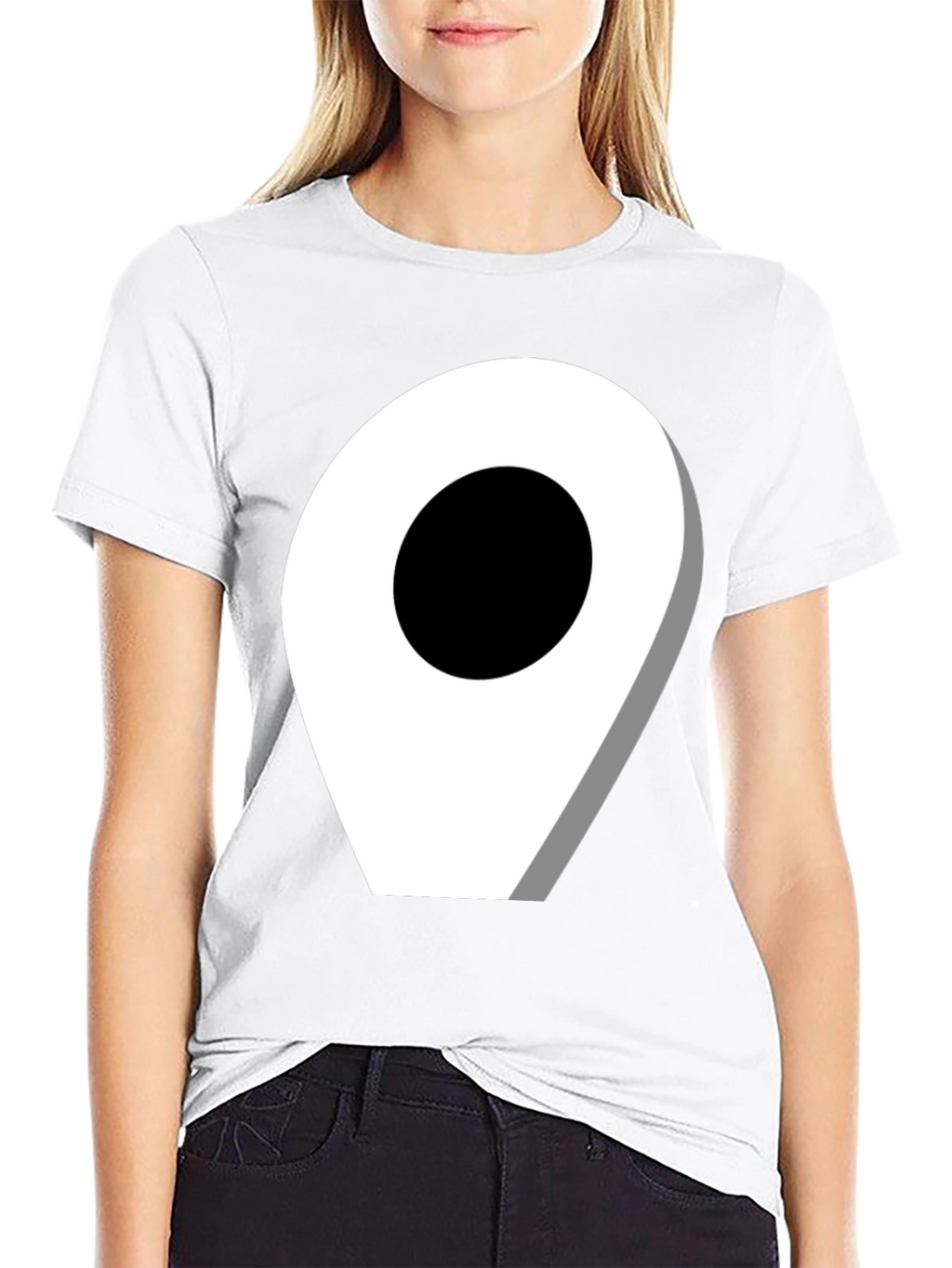 Location Pin Graphic Tee - Modern Black T-Shirt