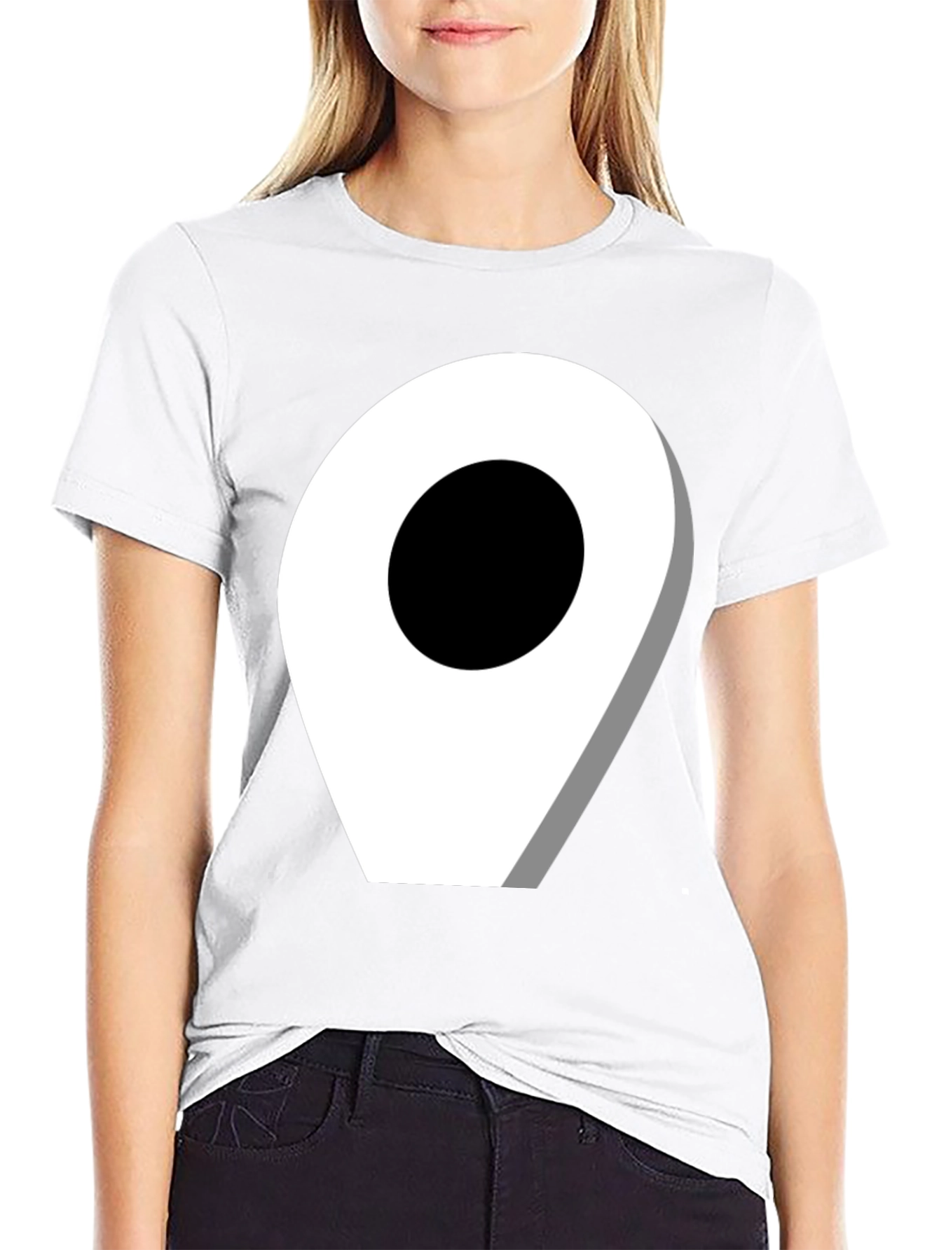 Location Pin Graphic Tee - Modern Black T-Shirt