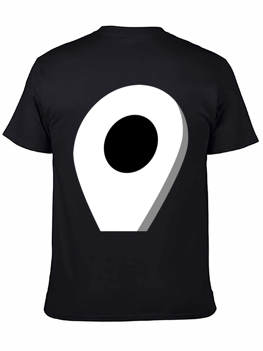 Location Pin Graphic Tee - Modern Black T-Shirt