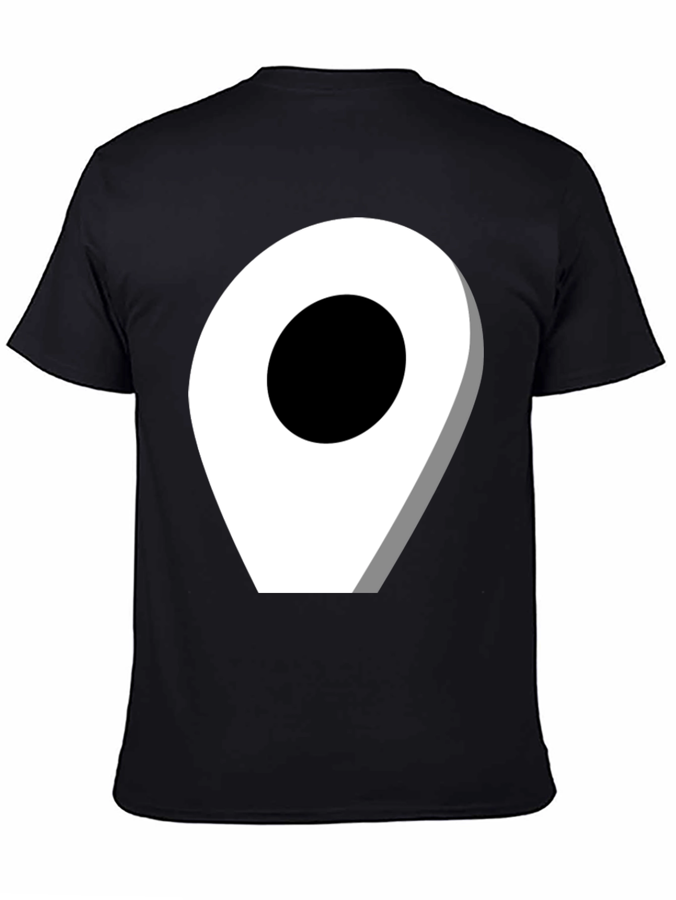 Location Pin Graphic Tee - Modern Black T-Shirt