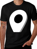 Location Pin Graphic Tee - Modern Black T-Shirt