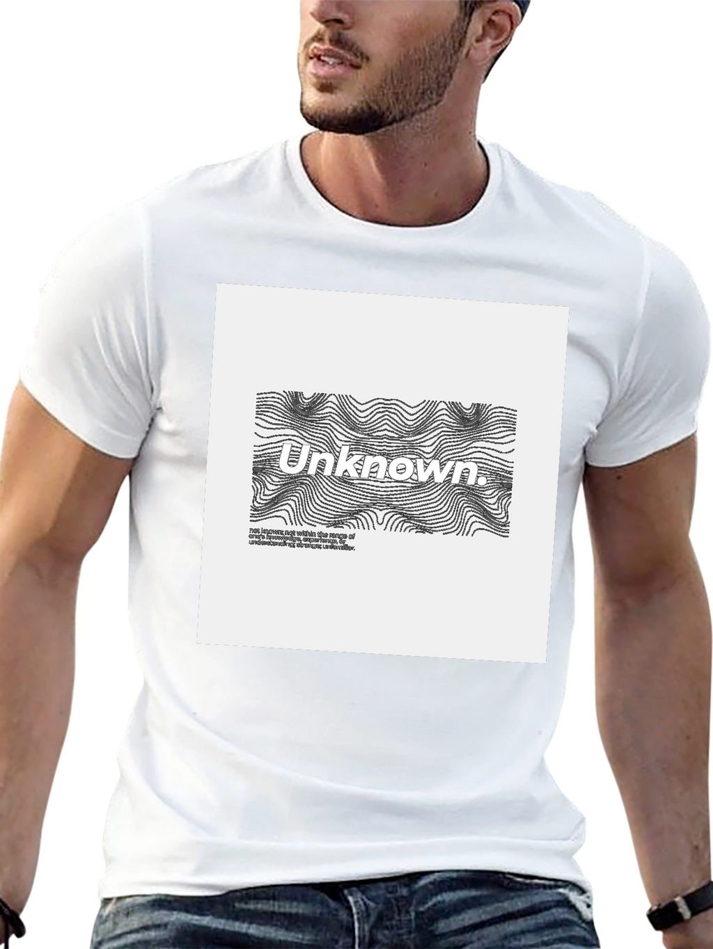 Unknown Graphic Tee - Black Cotton Blend Casual Wear