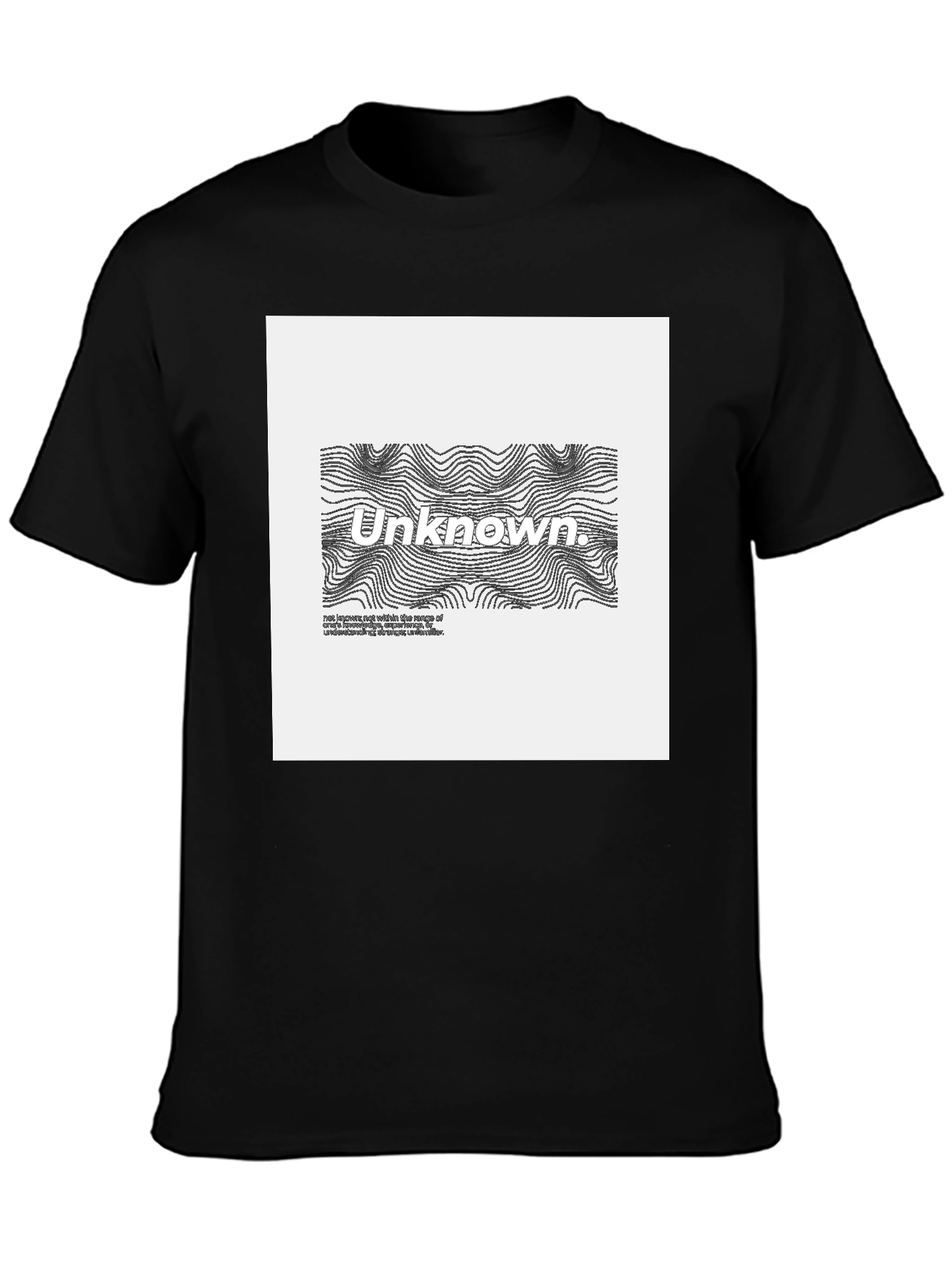 Unknown Graphic Tee - Black Cotton Blend Casual Wear