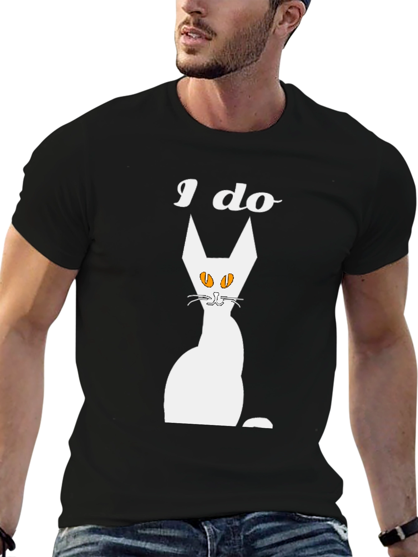 I Do Cat Graphic T-Shirt - Mens Black Tee