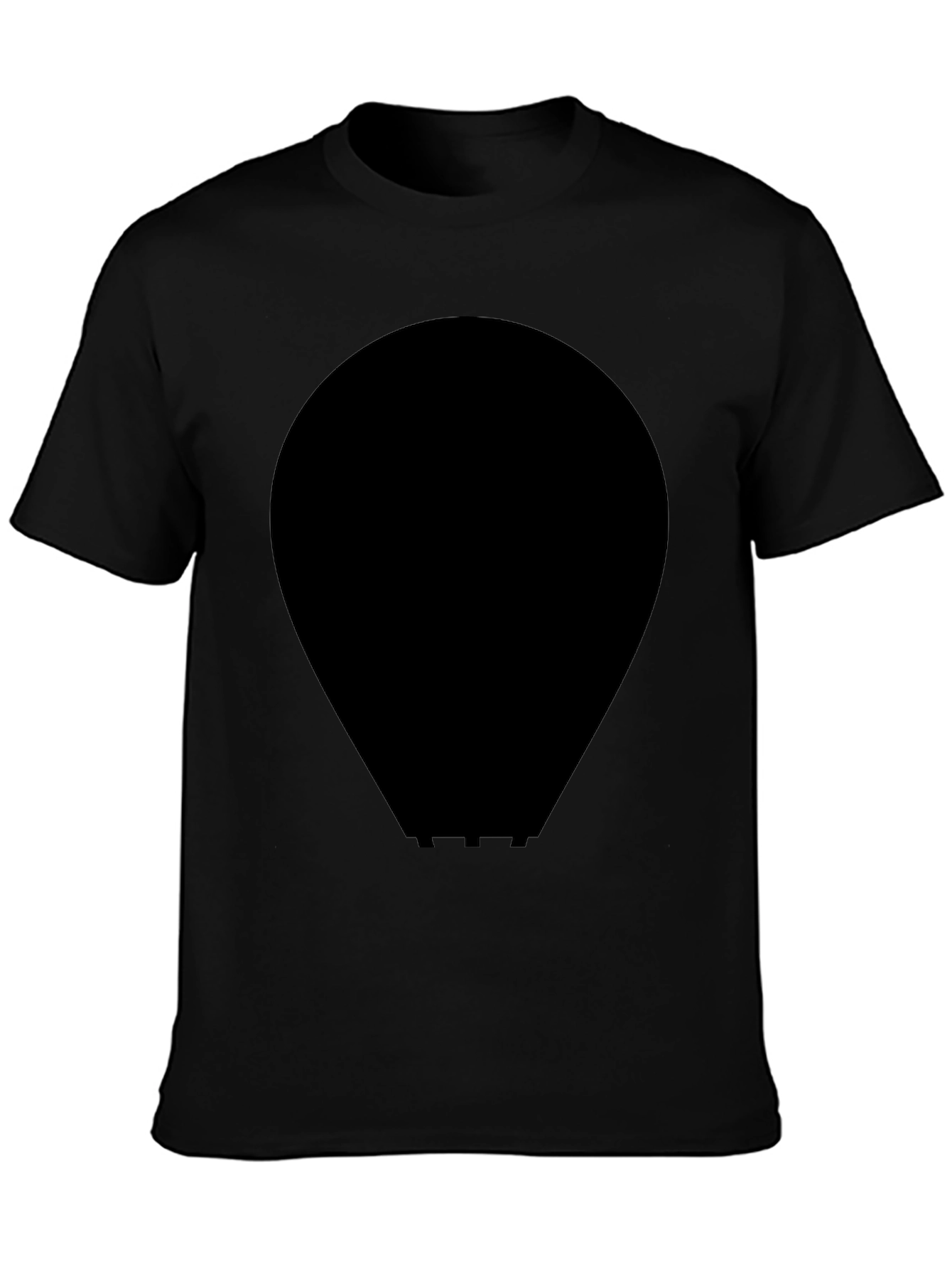 Mens Black Cotton Crewneck T-Shirt - Minimalist Style
