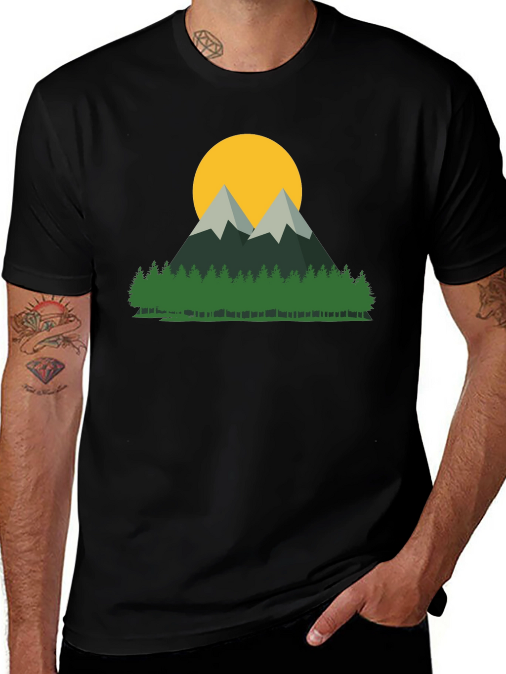 Mountain & Sun Graphic Tee - Nature Lovers Shirt