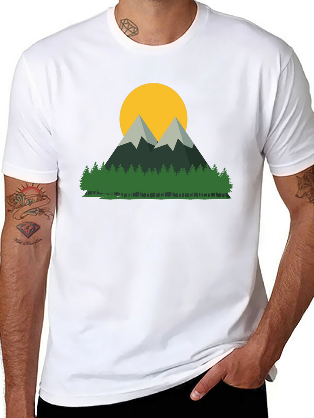 Mountain & Sun Graphic Tee - Nature Lovers Shirt