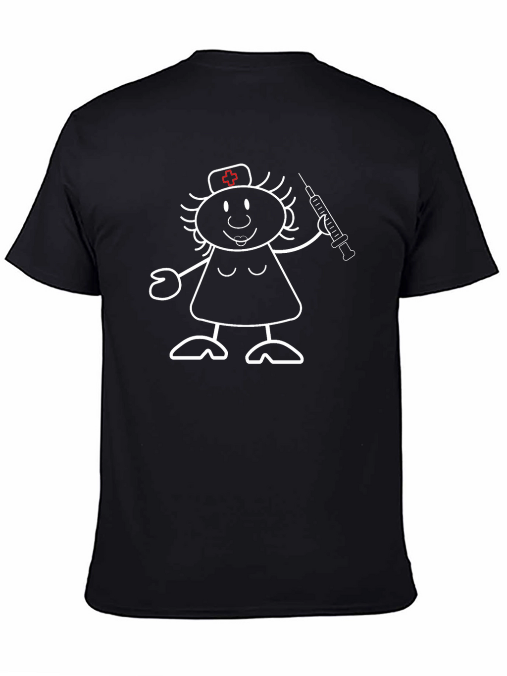 Funny Nurse Stick Figure Black T-Shirt