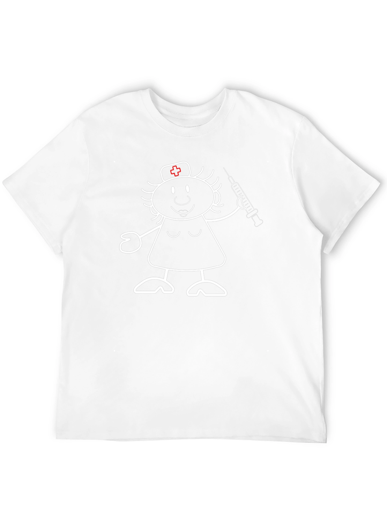 Funny Nurse Stick Figure Black T-Shirt