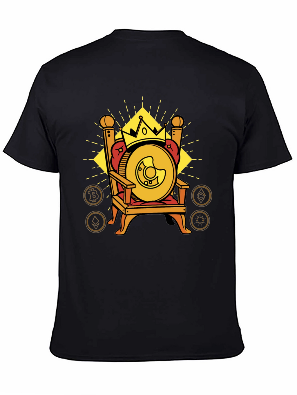 Crypto King T-Shirt: Bitcoin Throne Design