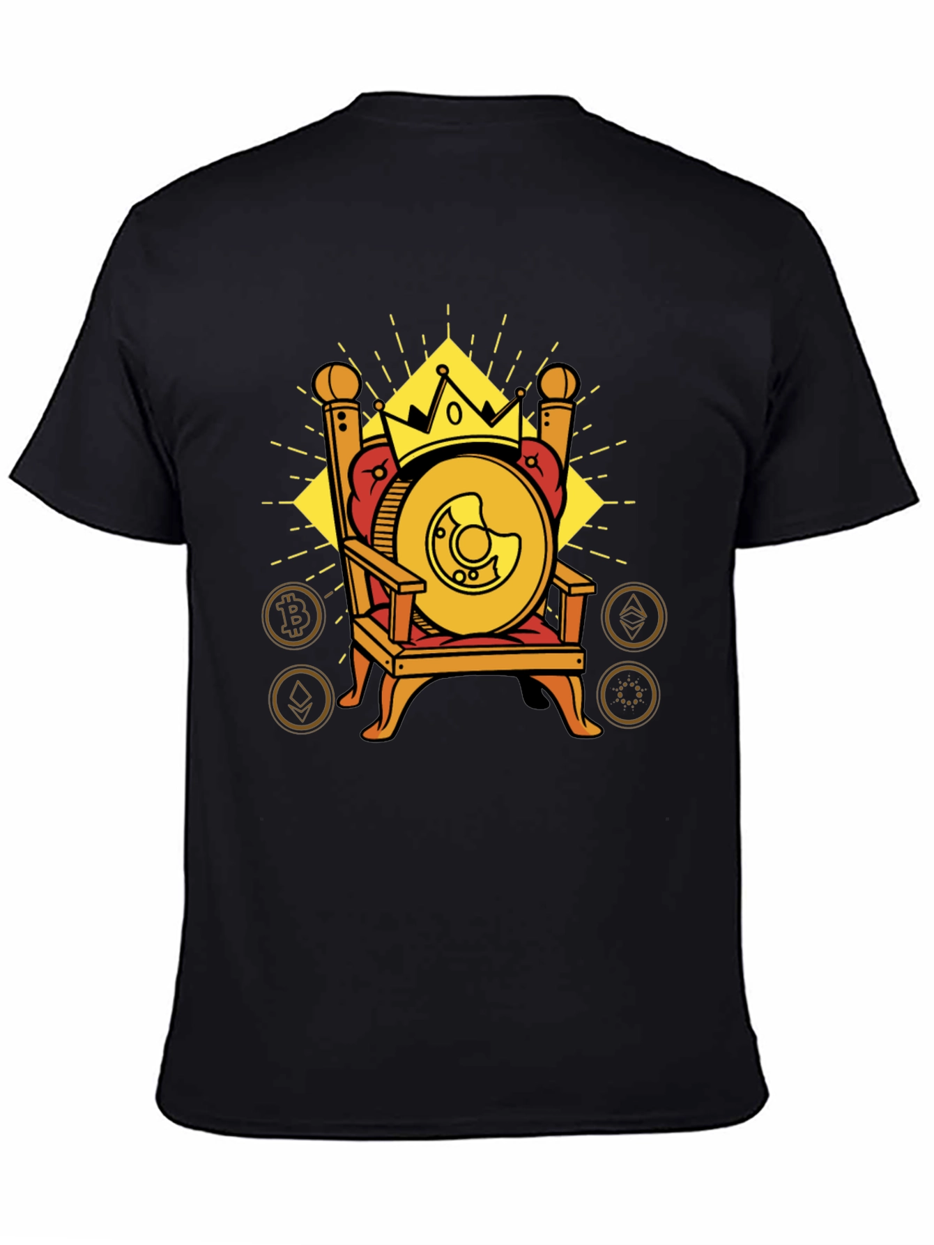 Crypto King T-Shirt: Bitcoin Throne Design