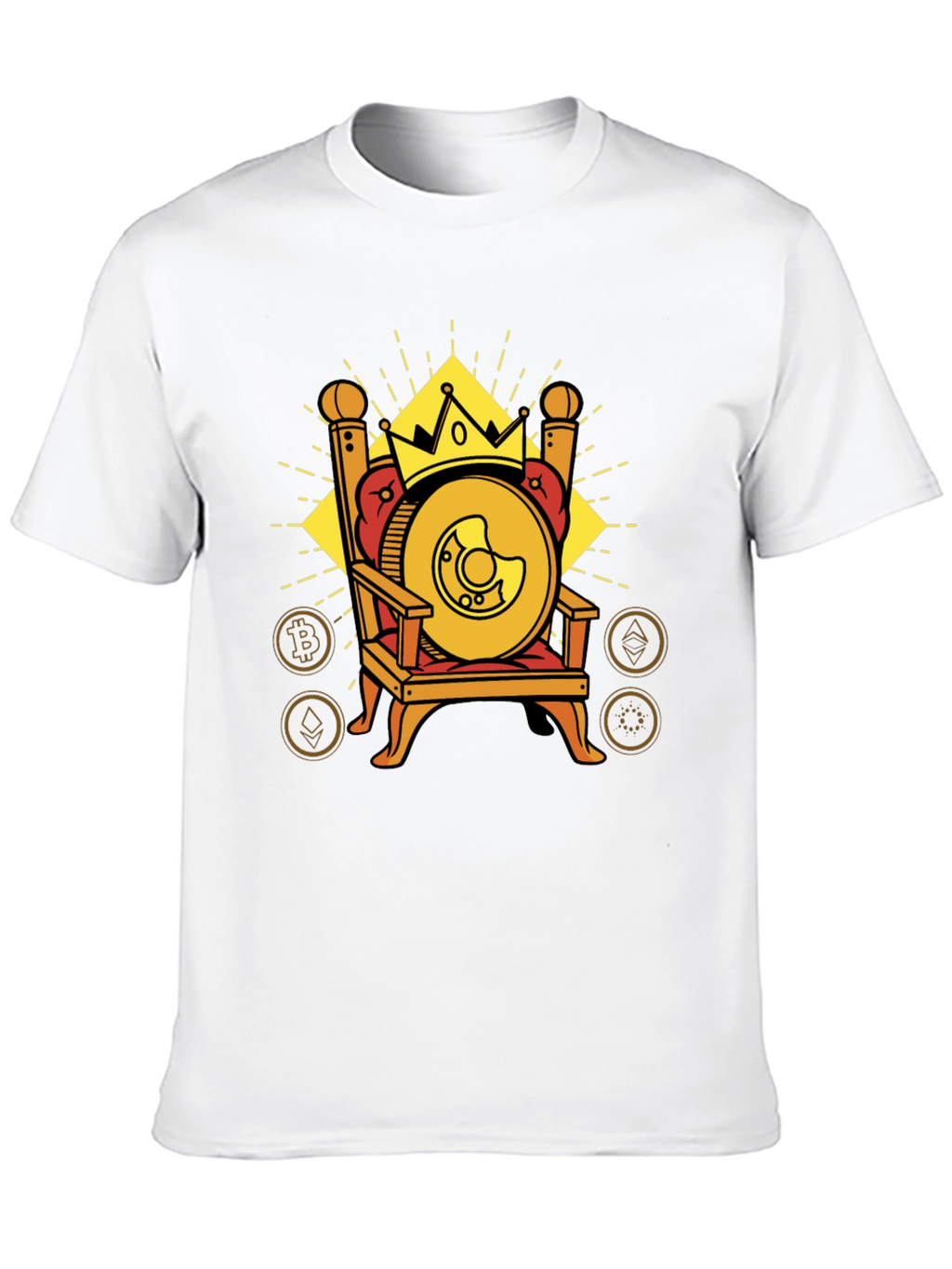 Crypto King T-Shirt: Bitcoin Throne Design