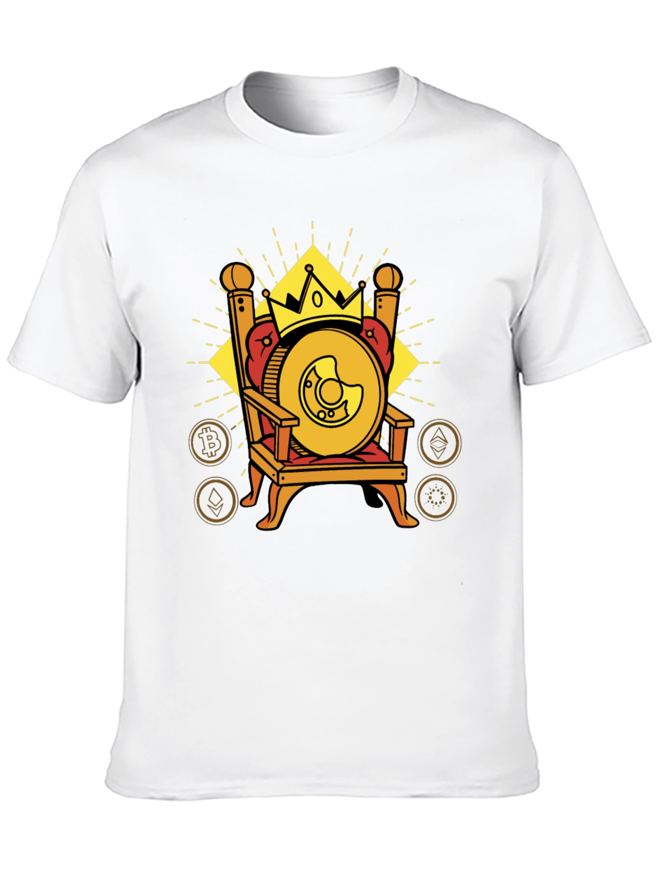 Crypto King T-Shirt: Bitcoin Throne Design