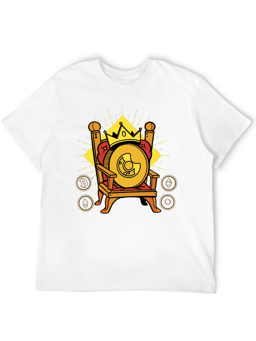 Crypto King T-Shirt: Bitcoin Throne Design