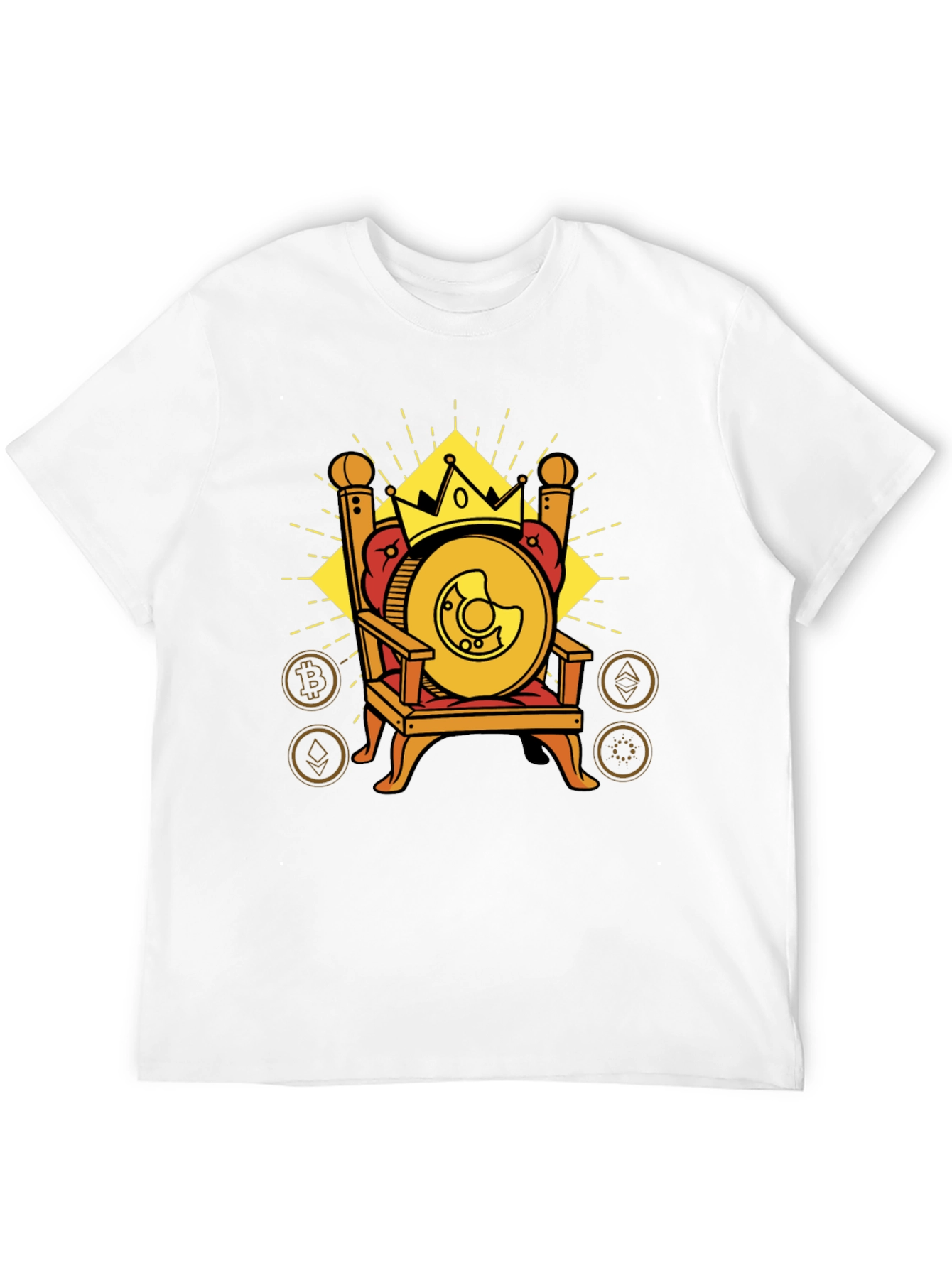 Crypto King T-Shirt: Bitcoin Throne Design