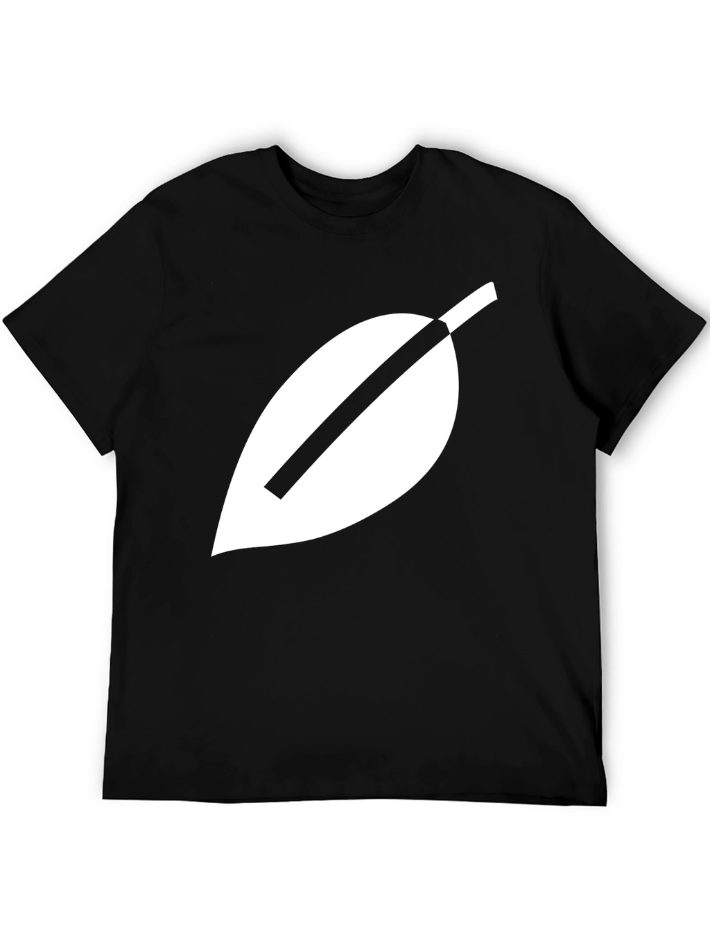 Modern Leaf Graphic Tee - Black Cotton Blend Shirt
