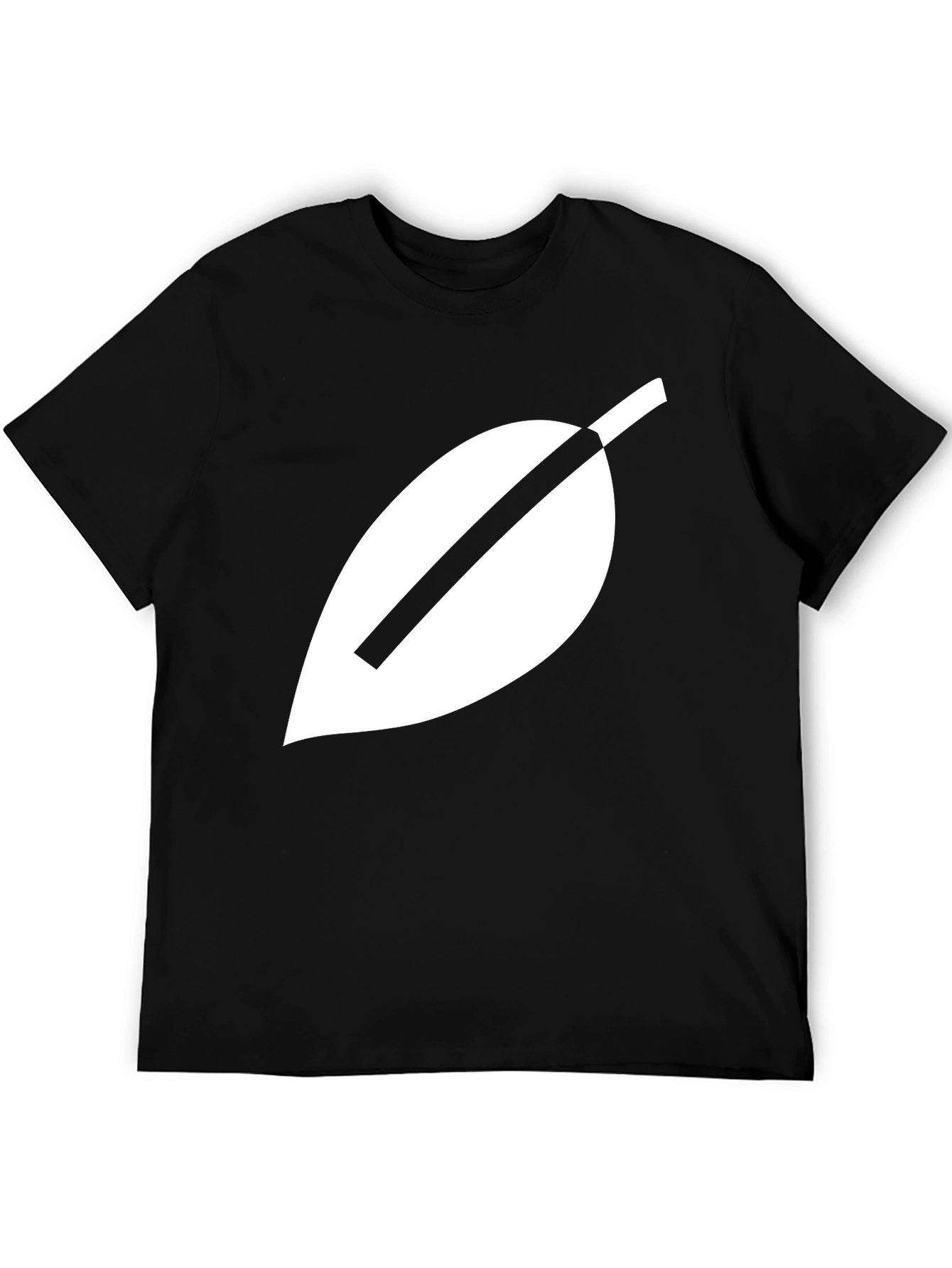 Modern Leaf Graphic Tee - Black Cotton Blend Shirt