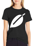 Modern Leaf Graphic Tee - Black Cotton Blend Shirt