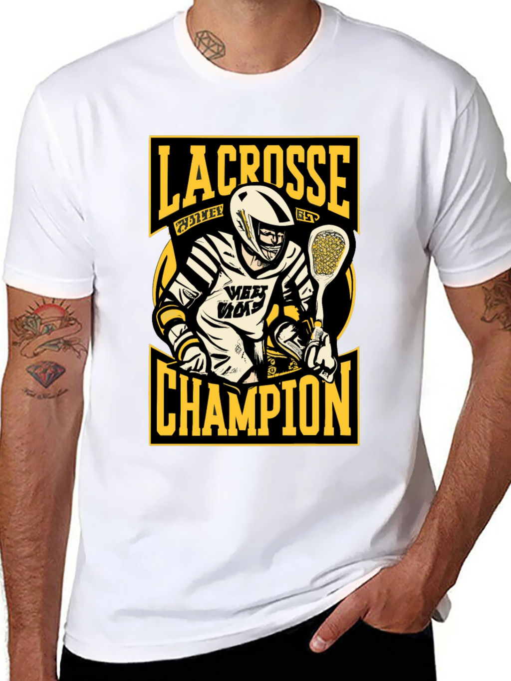 Lacrosse Champion Black Graphic T-Shirt