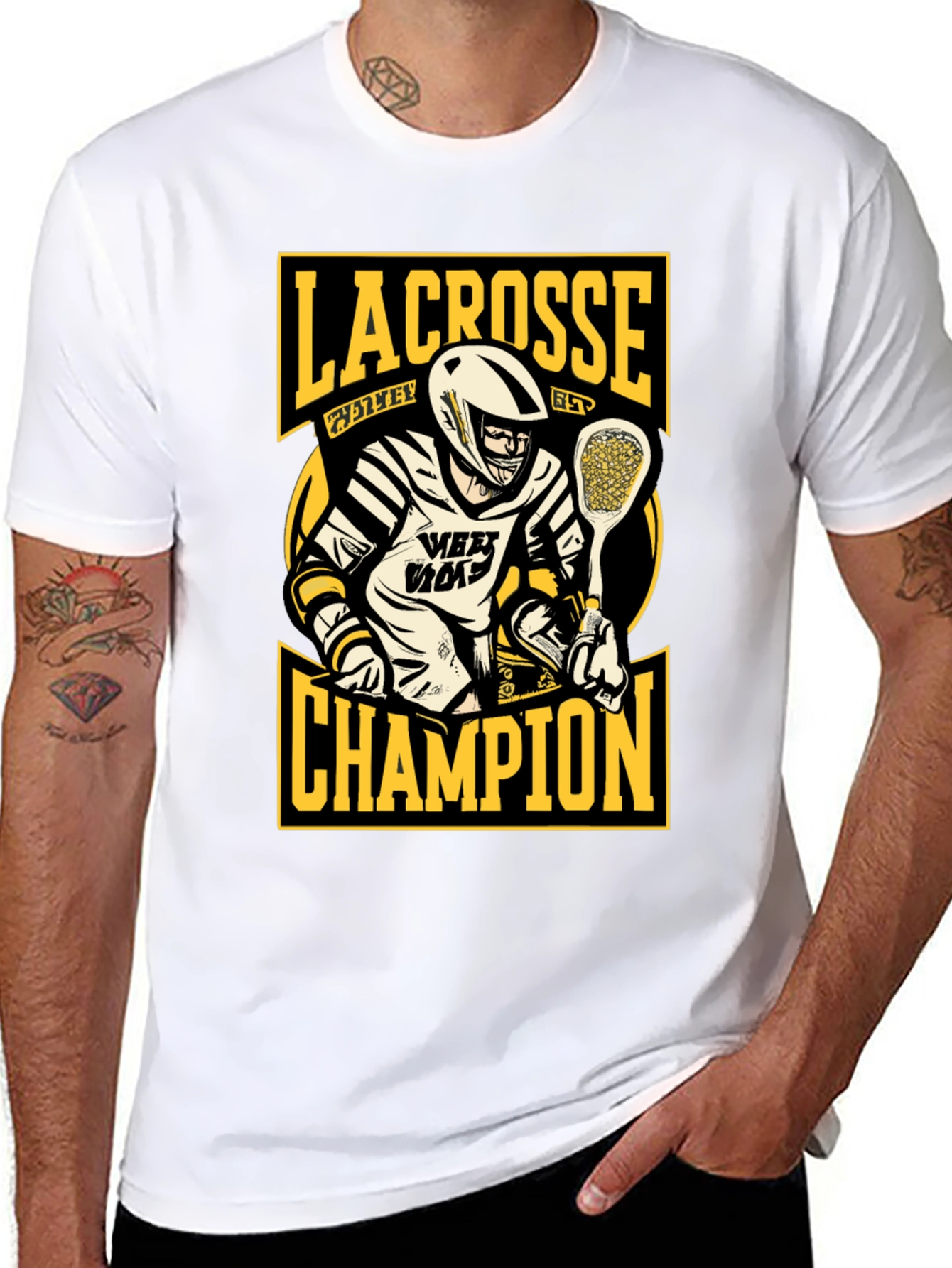 Lacrosse Champion Black Graphic T-Shirt