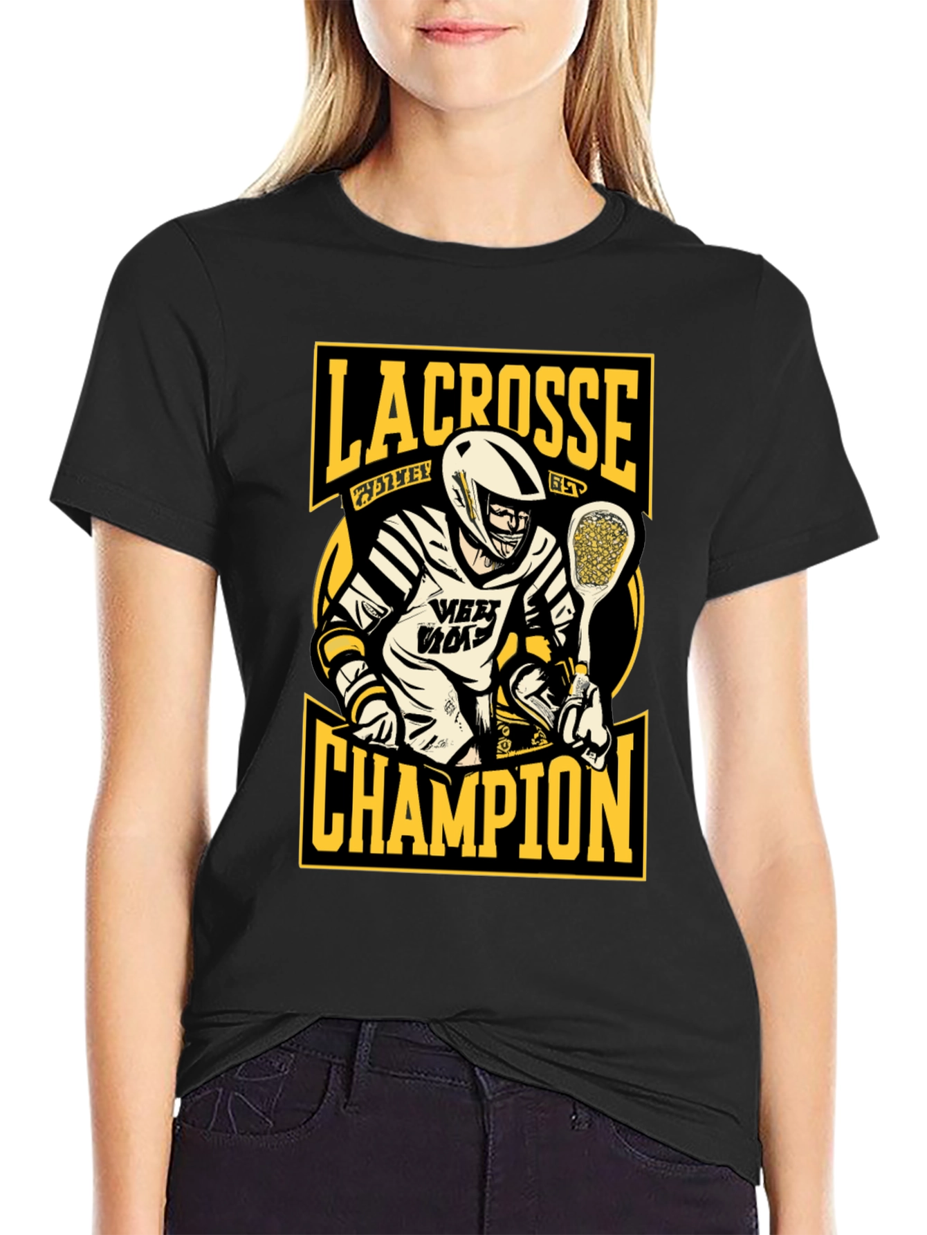Lacrosse Champion Black Graphic T-Shirt