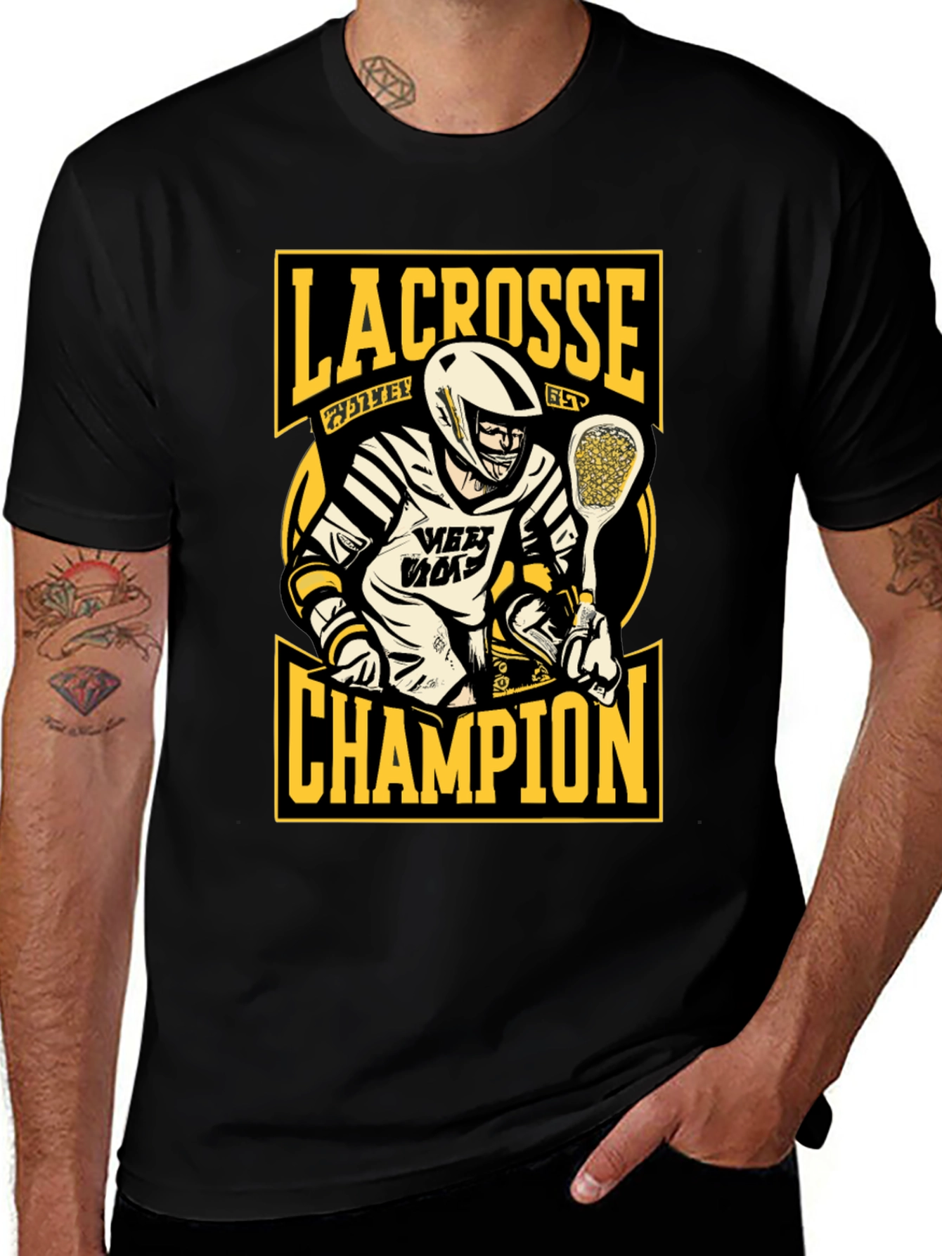 Lacrosse Champion Black Graphic T-Shirt