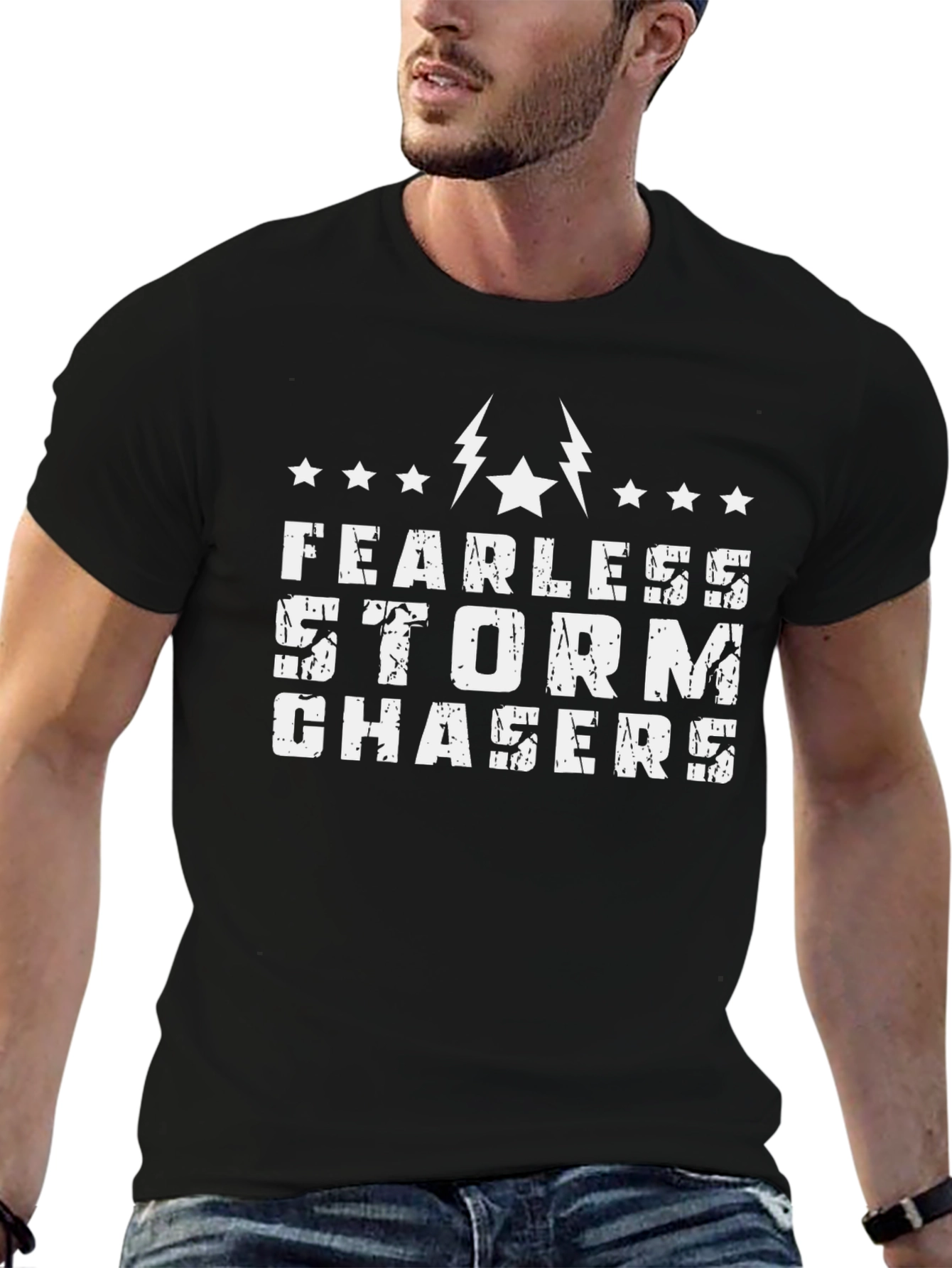 Fearless Storm Chaser Black Graphic T-Shirt
