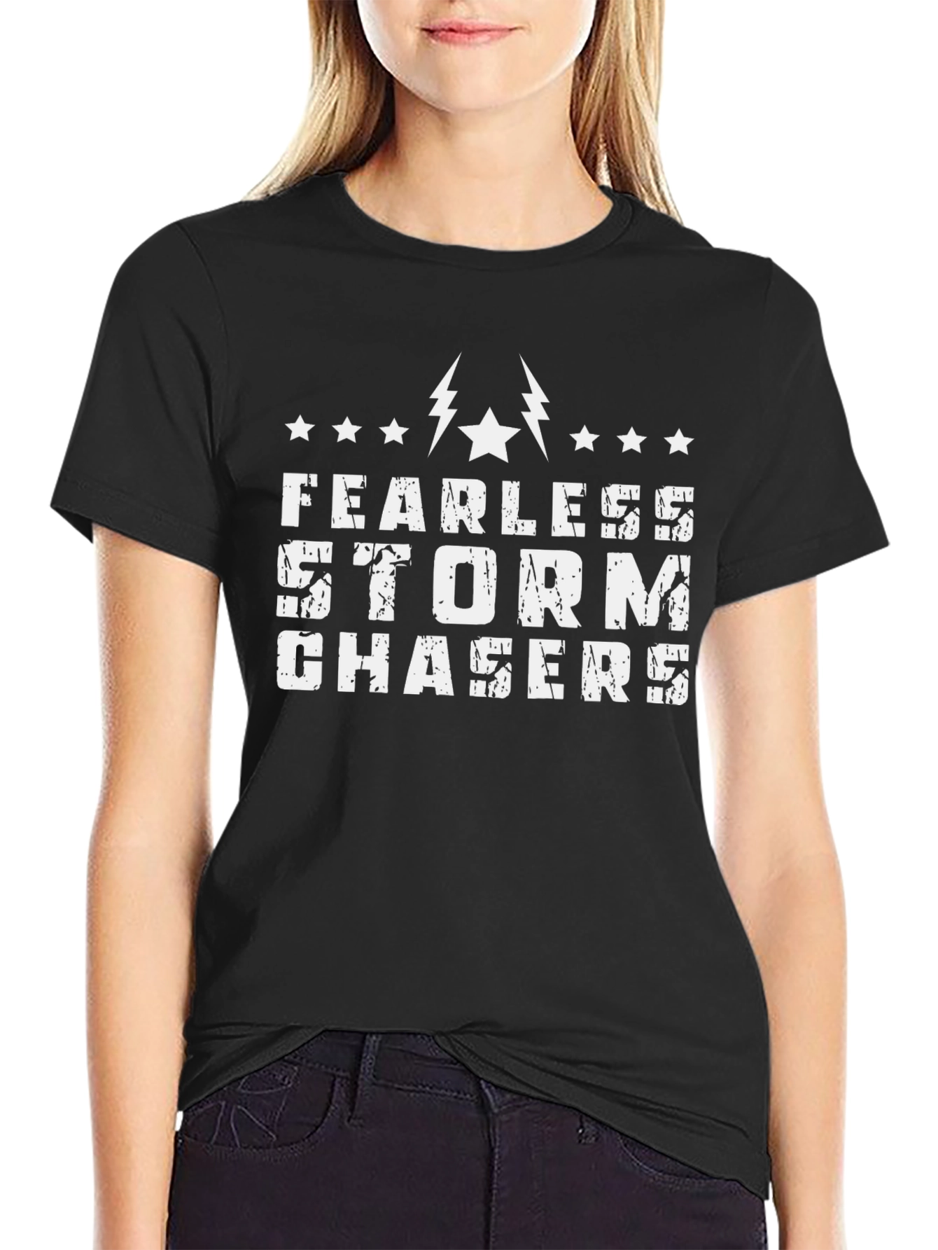 Fearless Storm Chaser Black Graphic T-Shirt