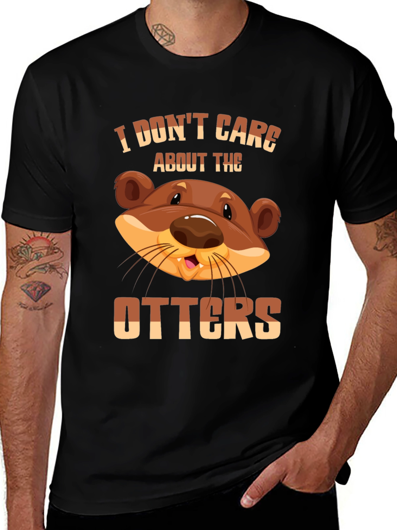 Funny Otter Graphic T-Shirt - I Dont Care About The Otters Tee