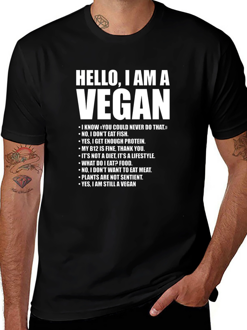 Vegan Statement T-Shirt - Hello I am a Vegan