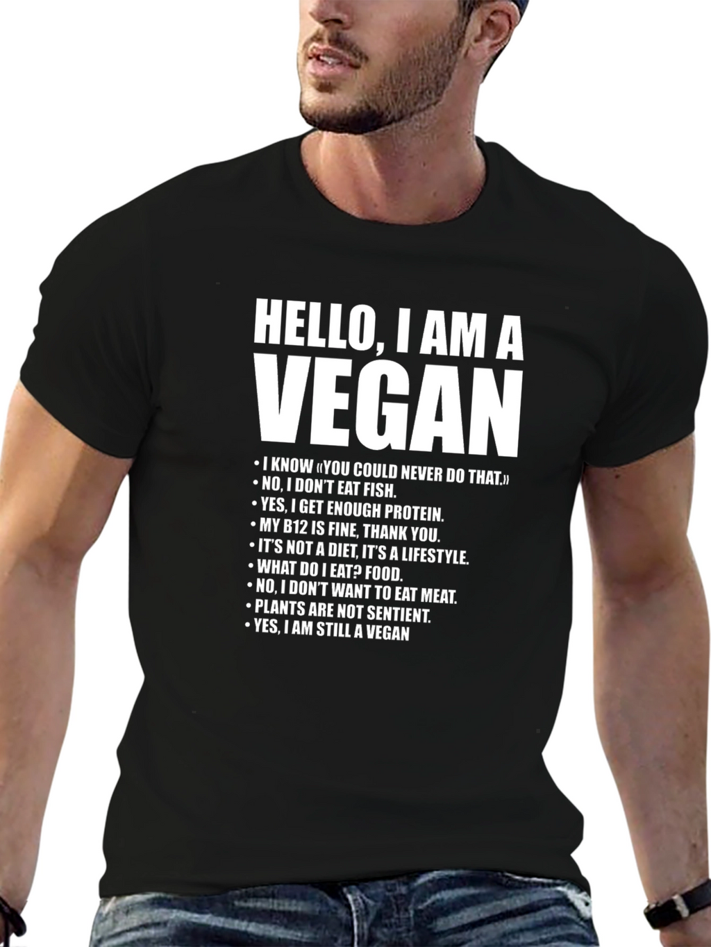 Vegan Statement T-Shirt - Hello I am a Vegan