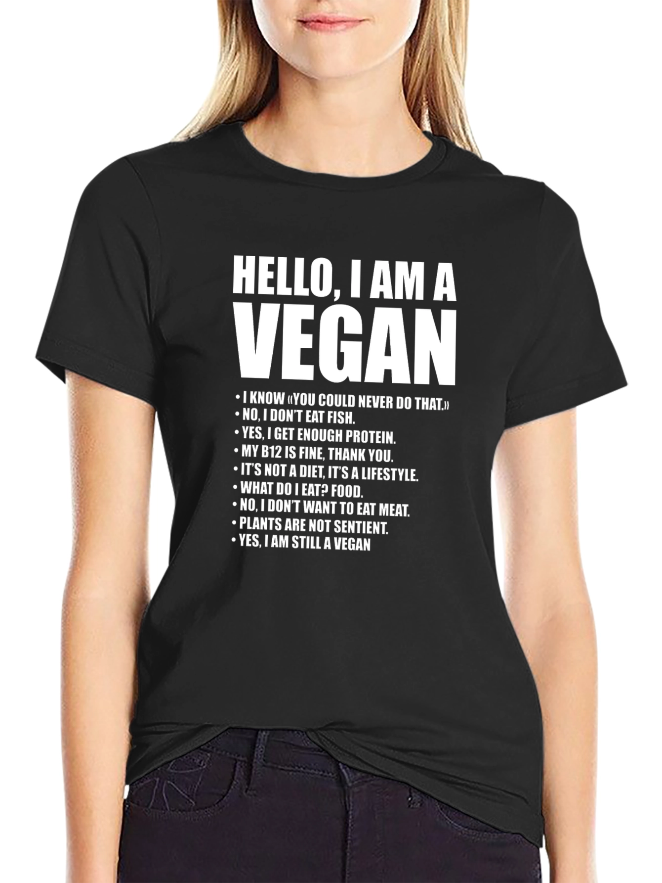 Vegan Statement T-Shirt - Hello I am a Vegan