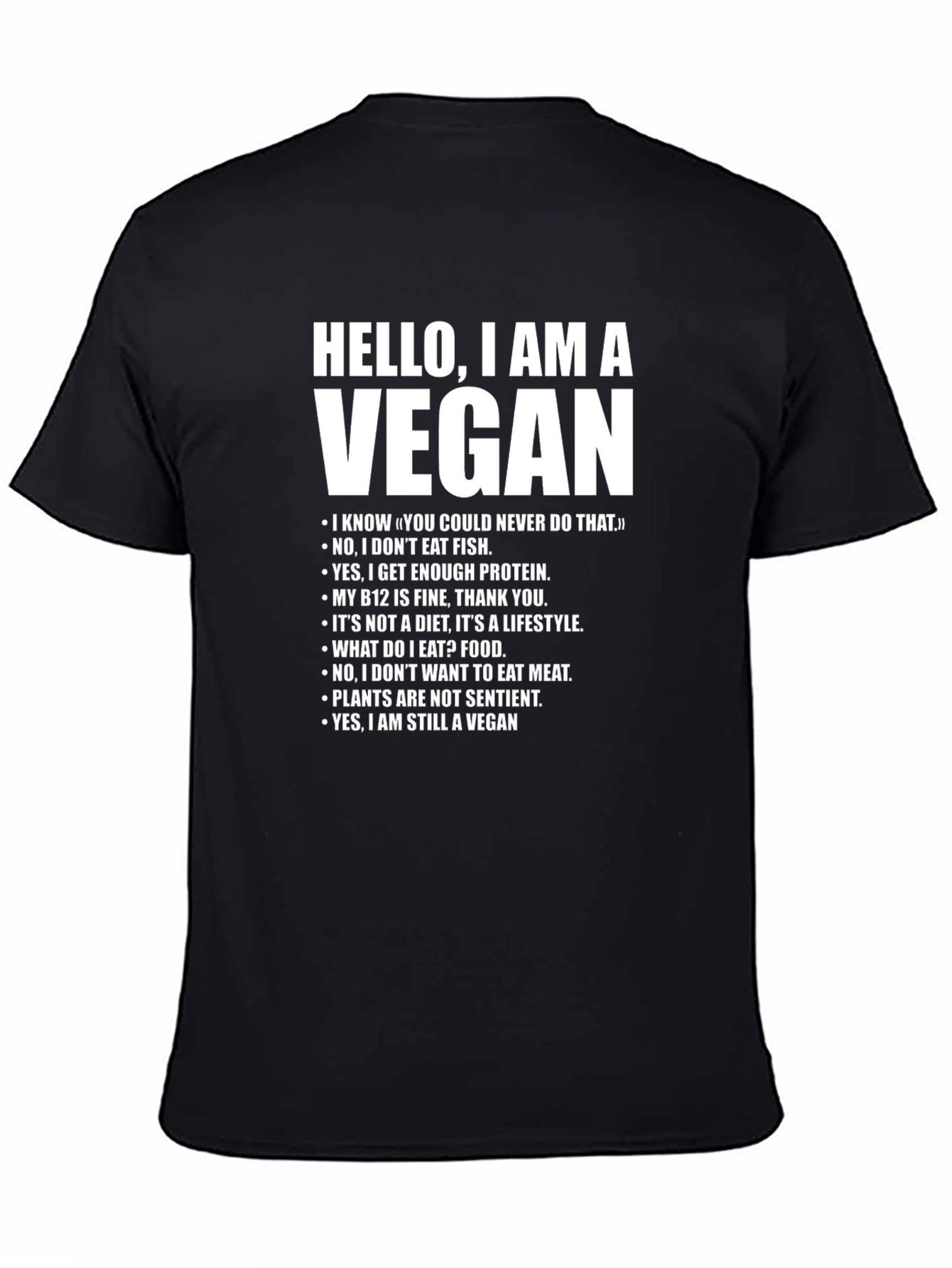 Vegan Statement T-Shirt - Hello I am a Vegan