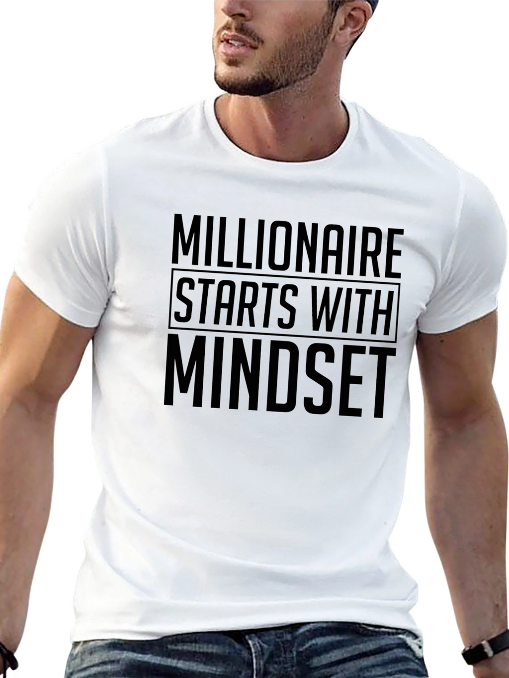 Millionaire Mindset Black T-Shirt - Motivational Design