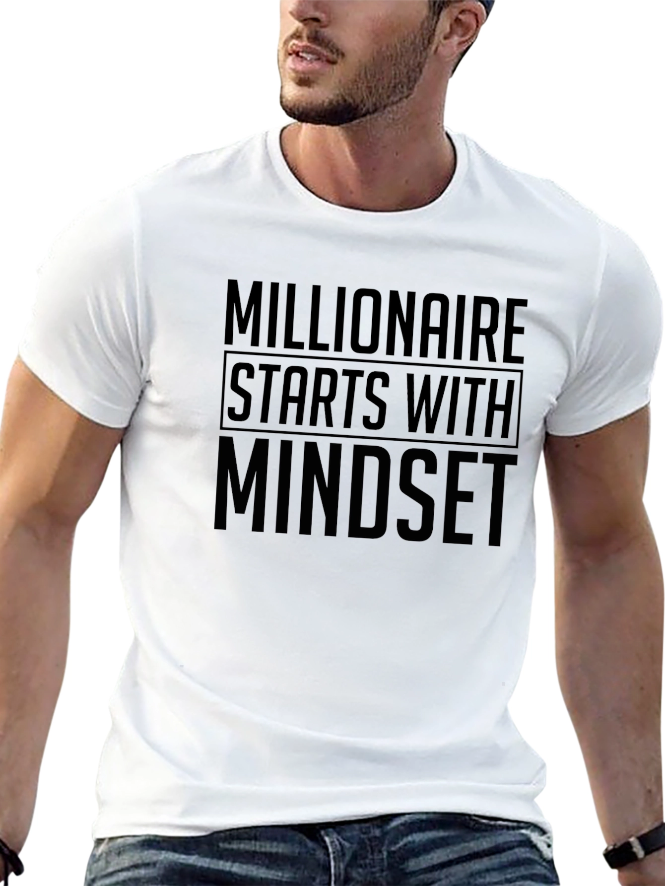 Millionaire Mindset Black T-Shirt - Motivational Design