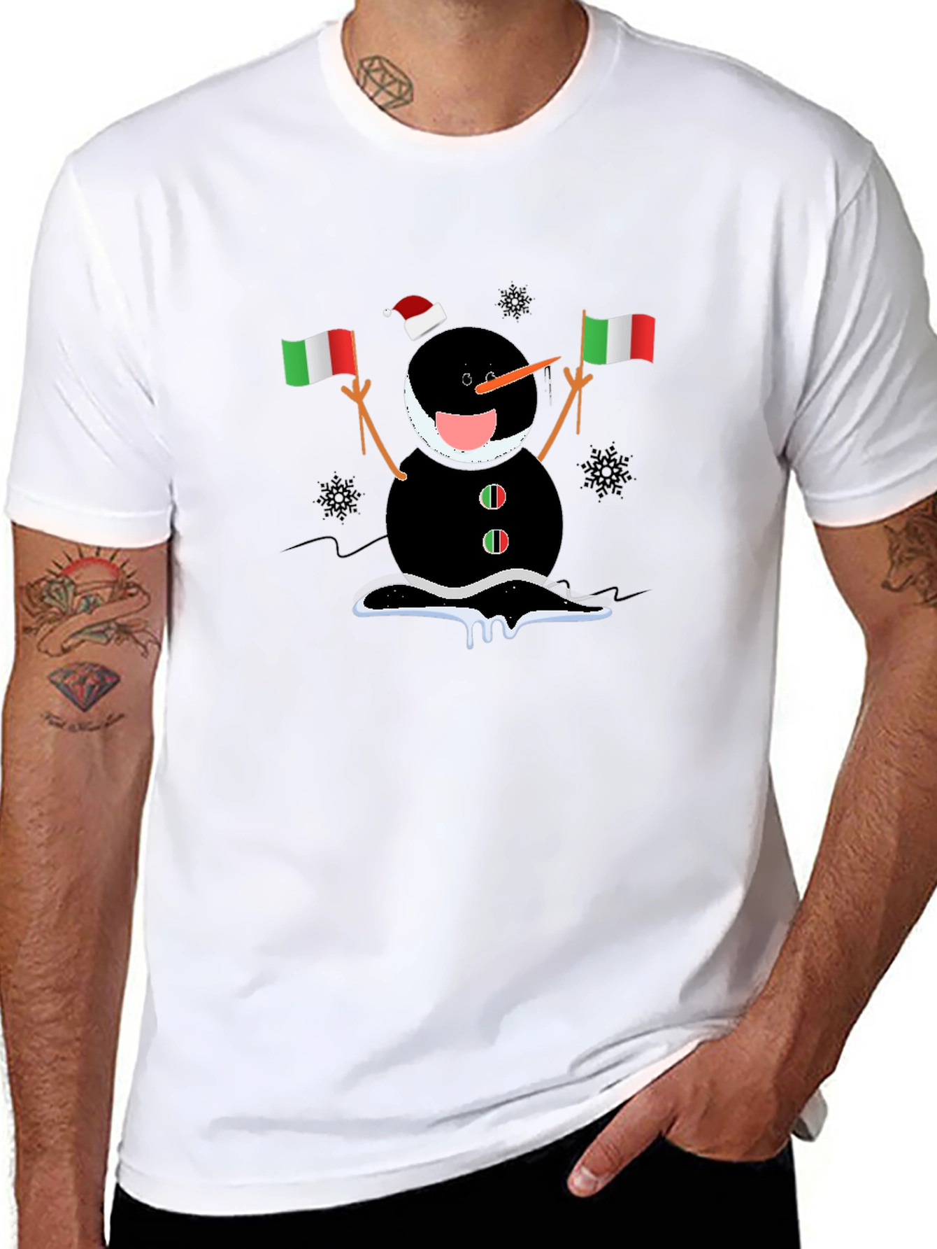 Italian Snowman Holiday T-Shirt