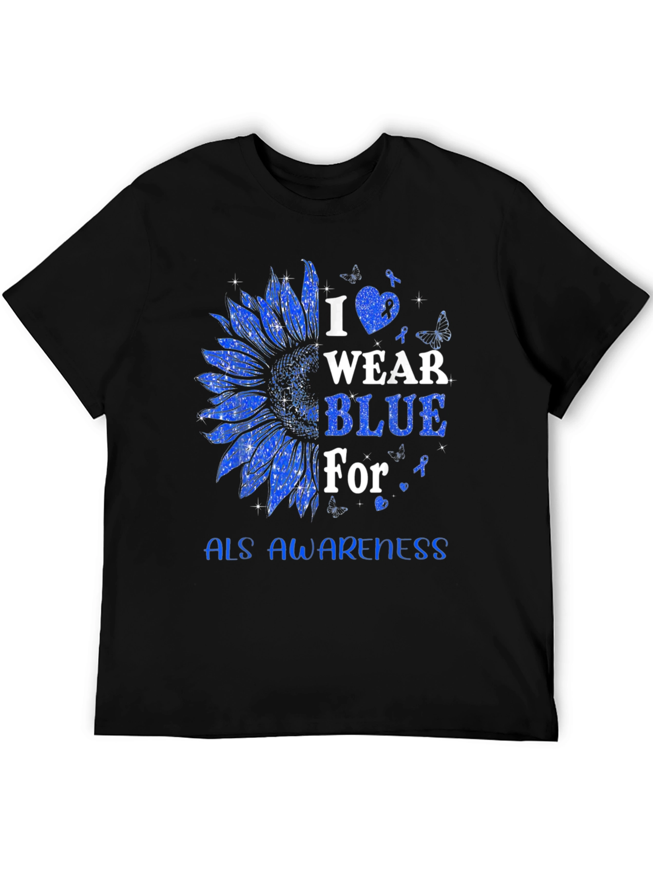 ALS Awareness Blue Sunflower T-Shirt