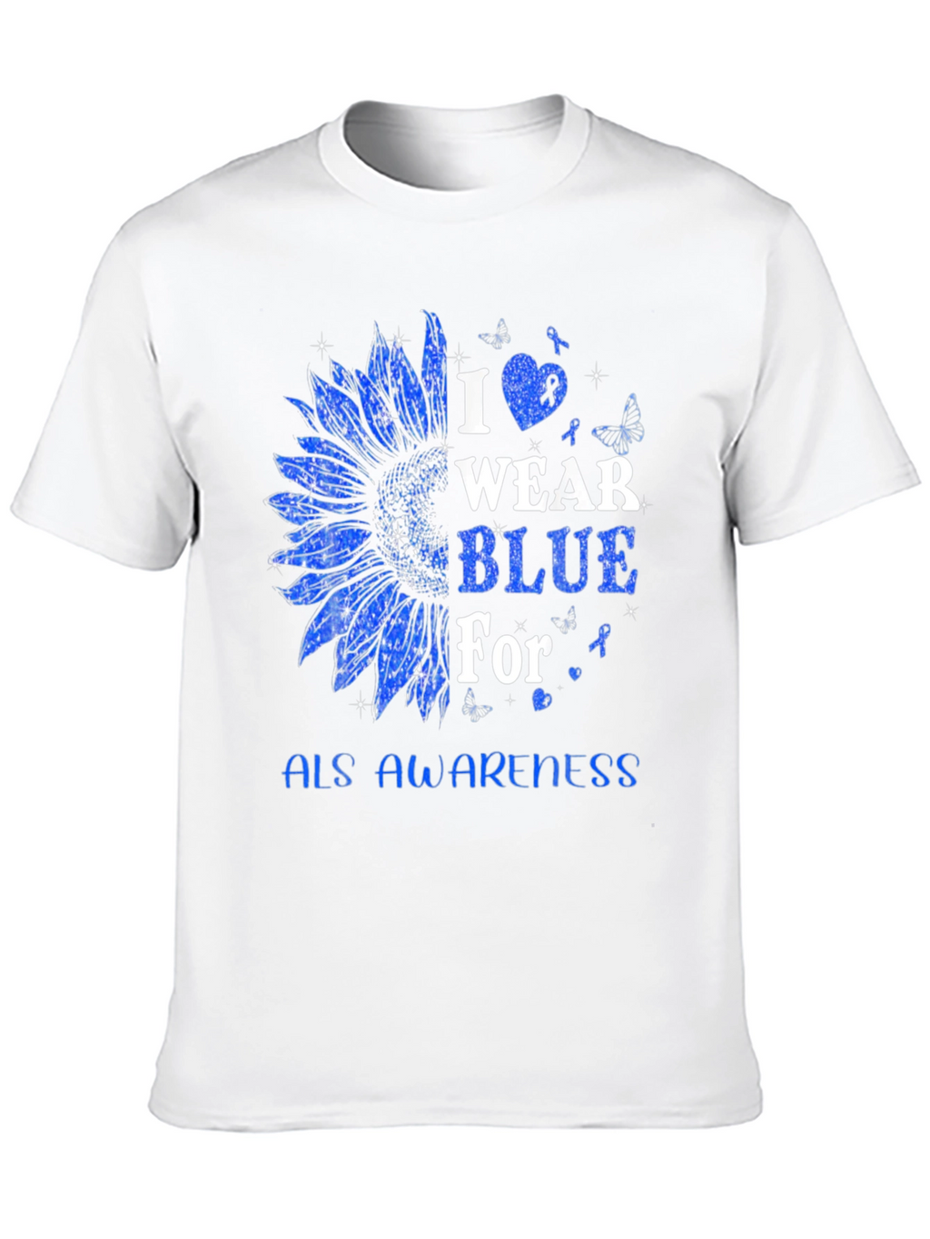 ALS Awareness Blue Sunflower T-Shirt