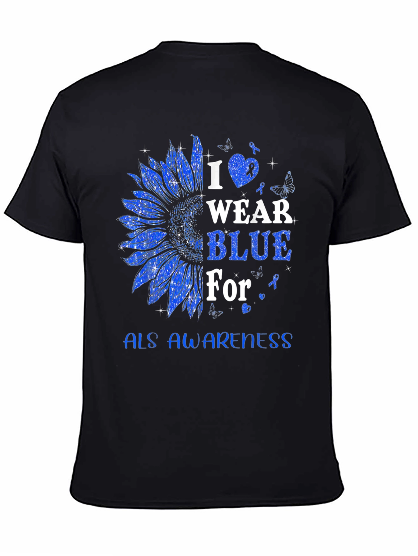 ALS Awareness Blue Sunflower T-Shirt