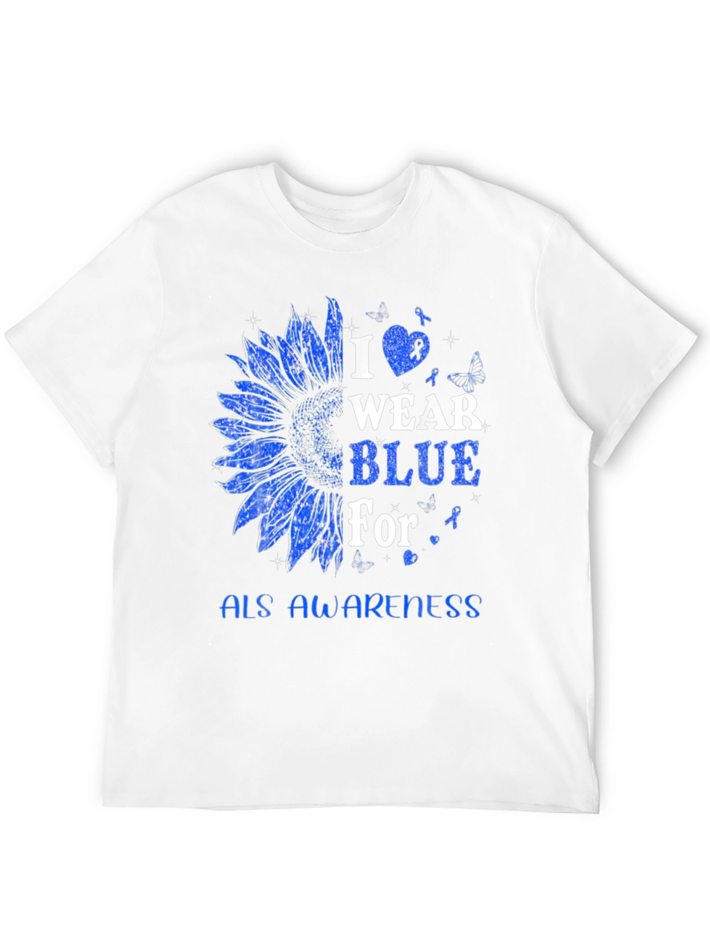 ALS Awareness Blue Sunflower T-Shirt