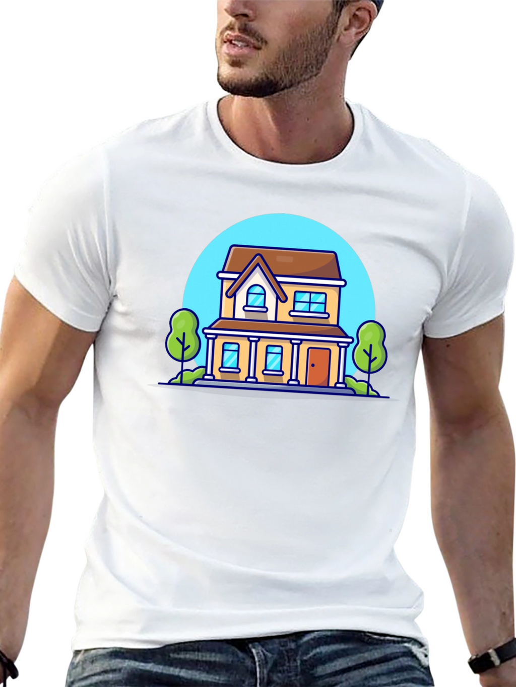 Cartoon House Graphic T-Shirt