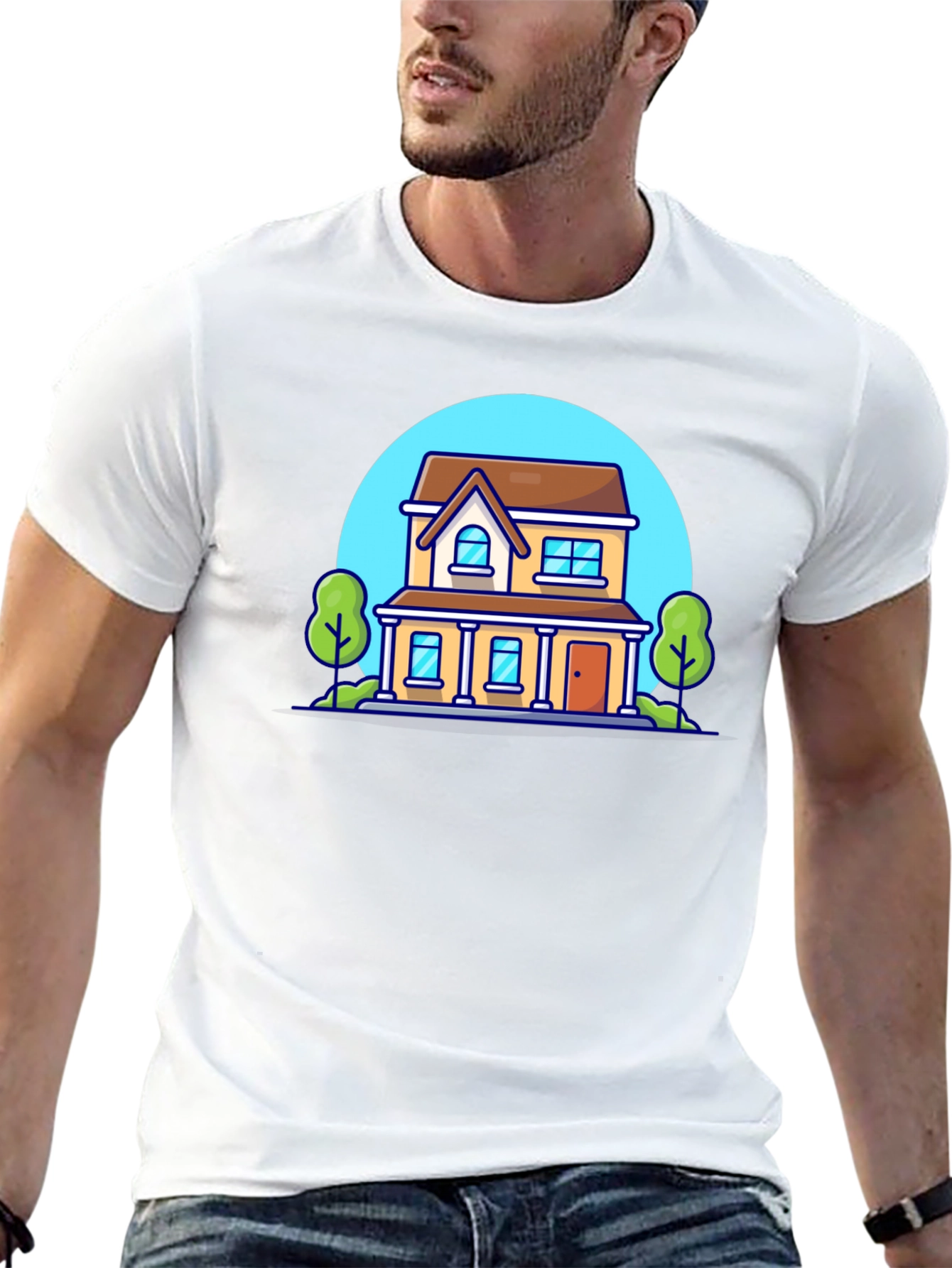 Cartoon House Graphic T-Shirt