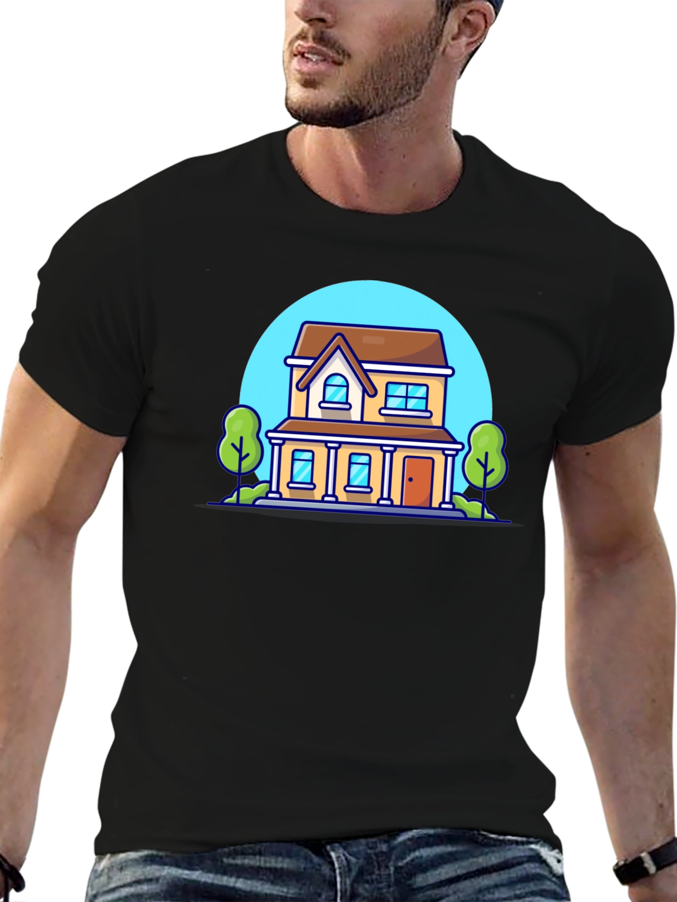 Cartoon House Graphic T-Shirt