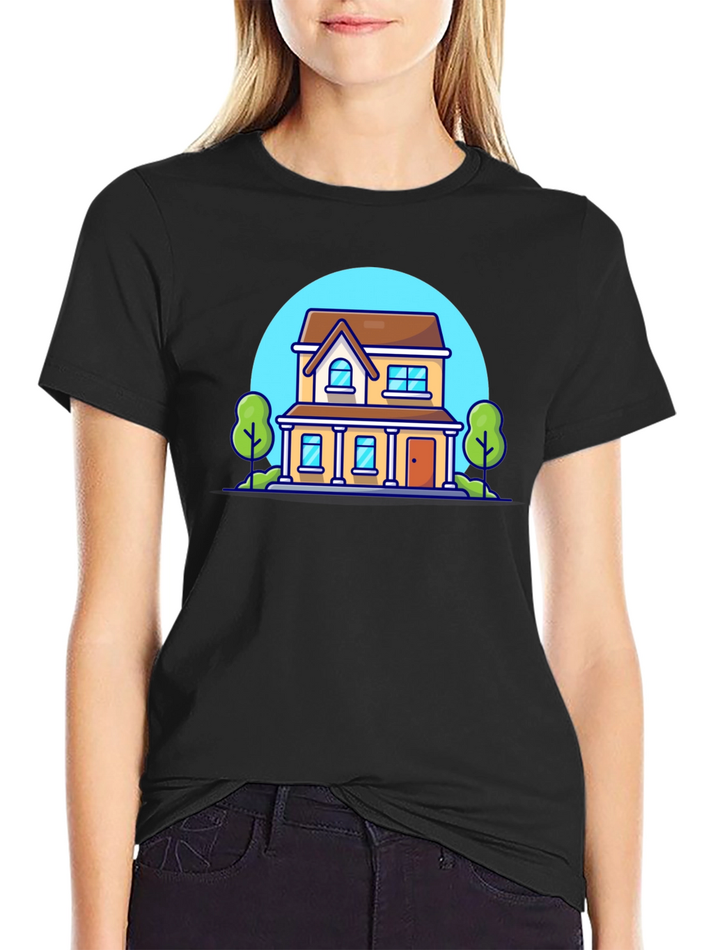 Cartoon House Graphic T-Shirt